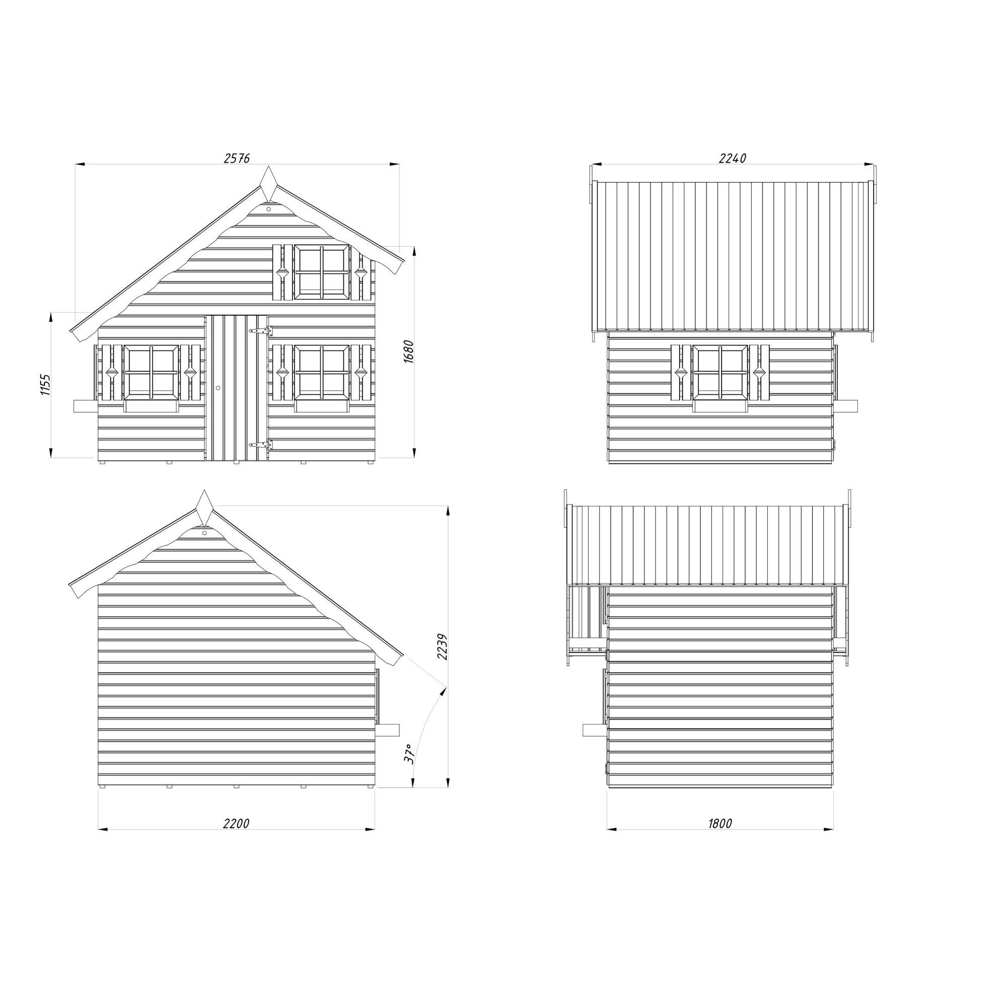 Lekehus Palmako Tom 3,8 m2 med Takshingel