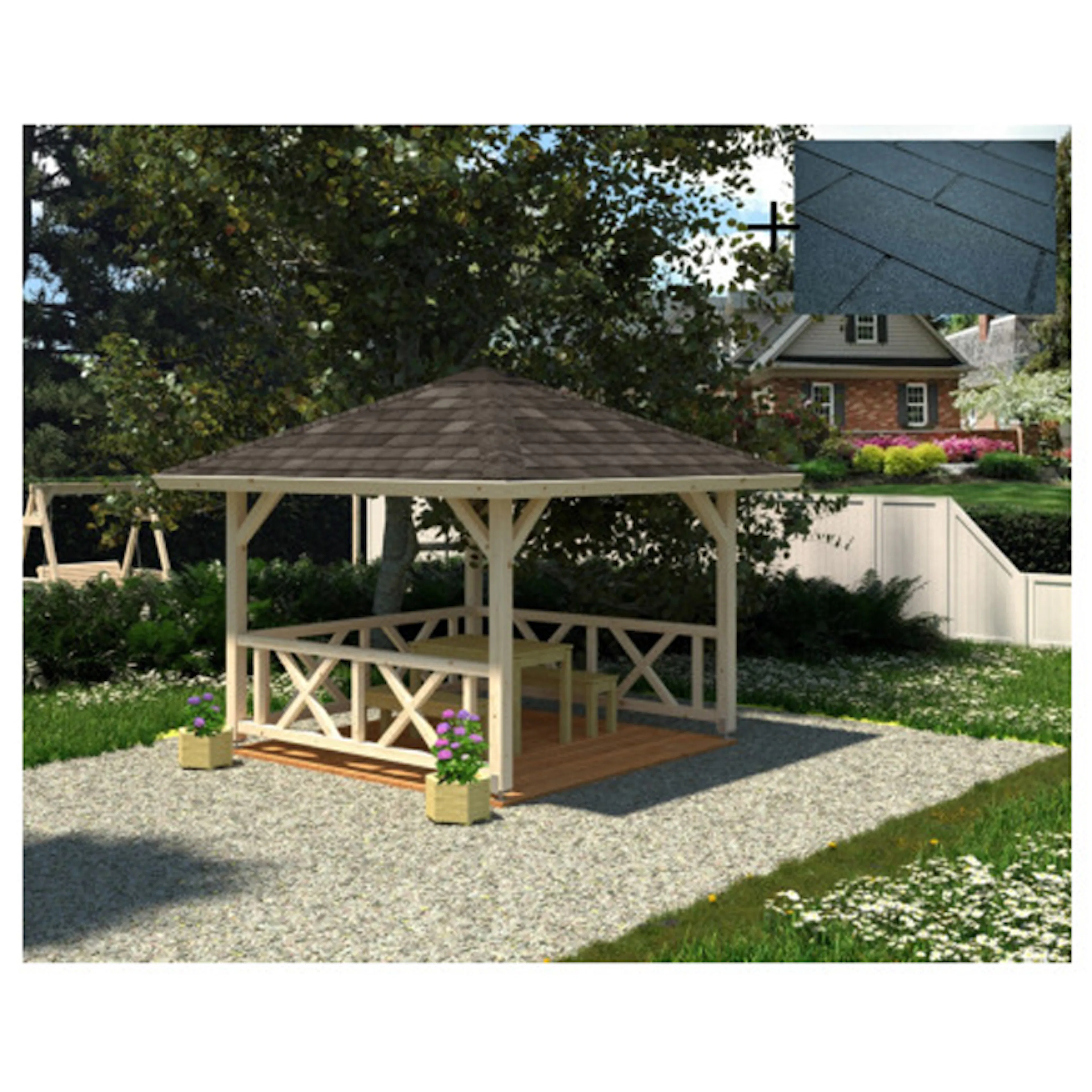 Paviljong Palmako Betty 9,0 m2 med Takshingel