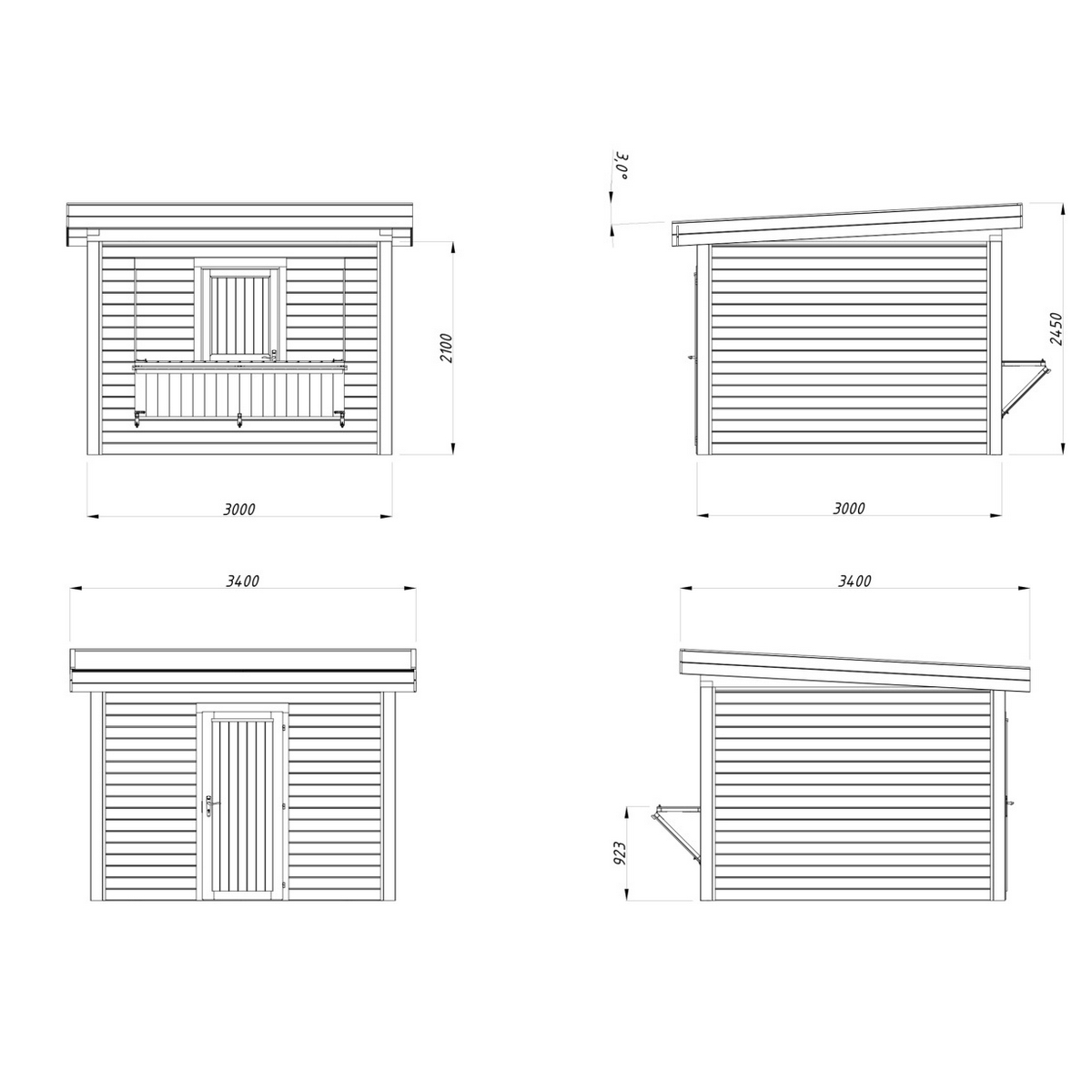 Kiosk Palmako Lenna 8,3 m2 Set 304