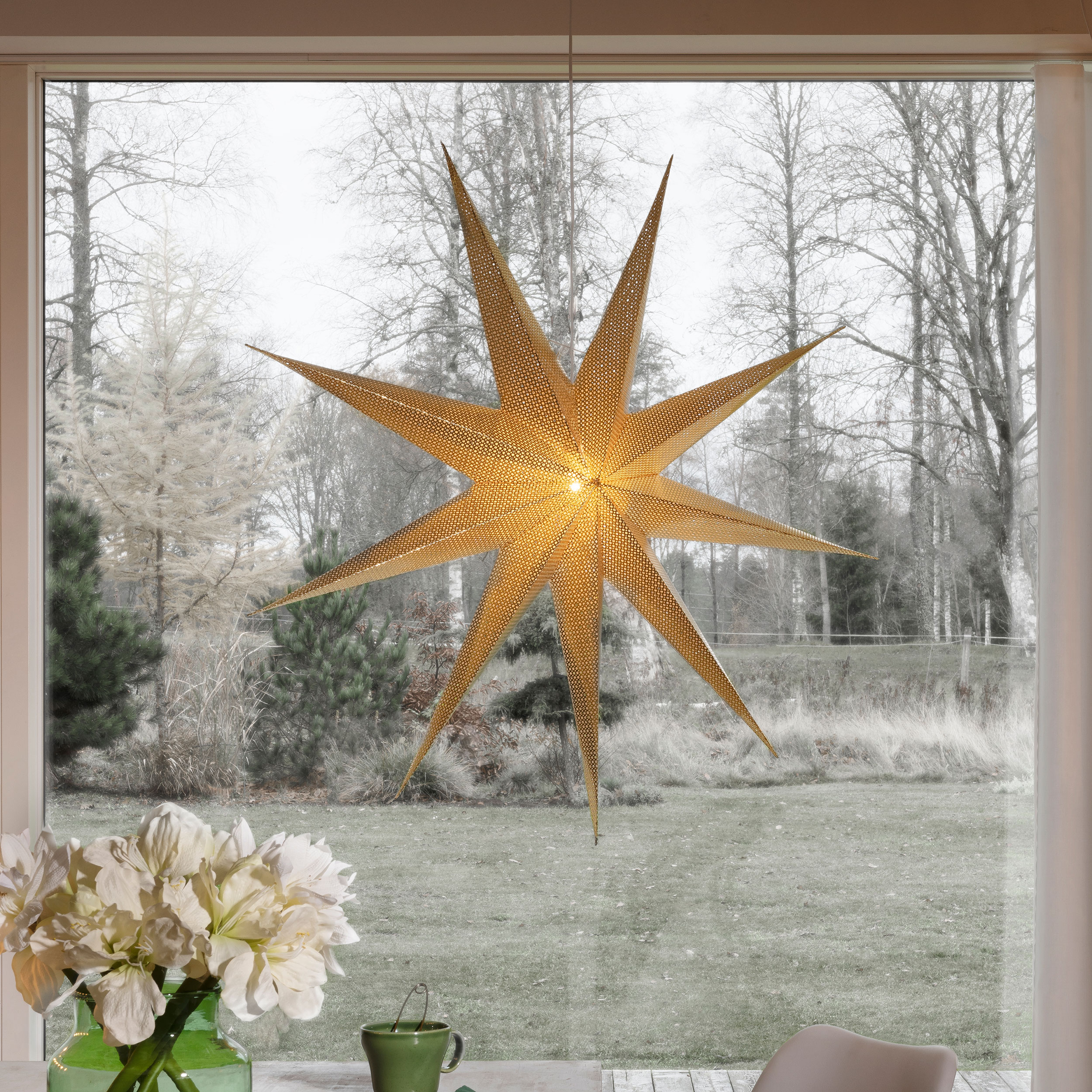 Adventsstjerne Gnosjö Konstsmide 9-spiss 115 cm