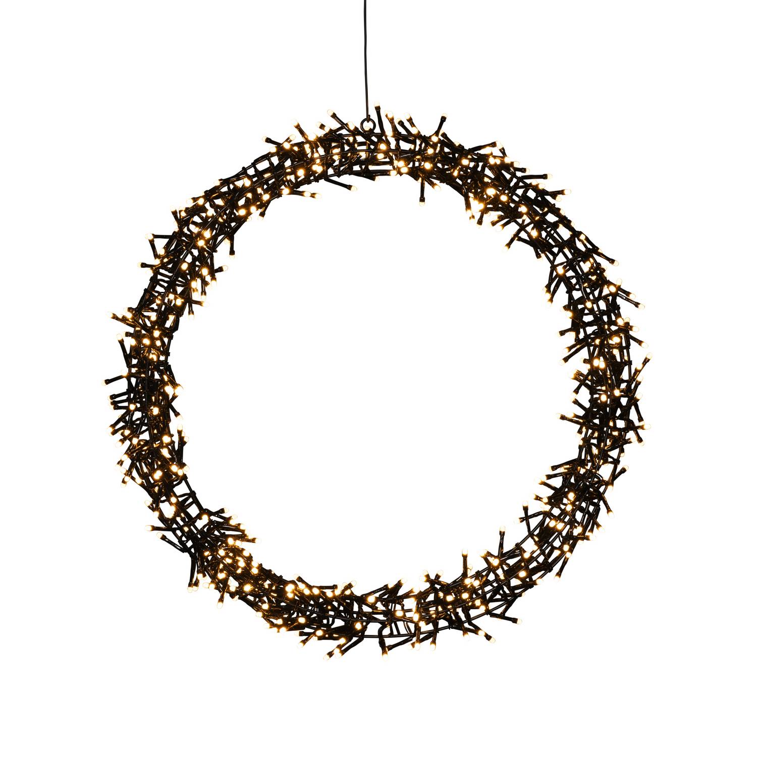 Krans Gnosjö Konstsmide Sort Metall 50 cm LED Frost