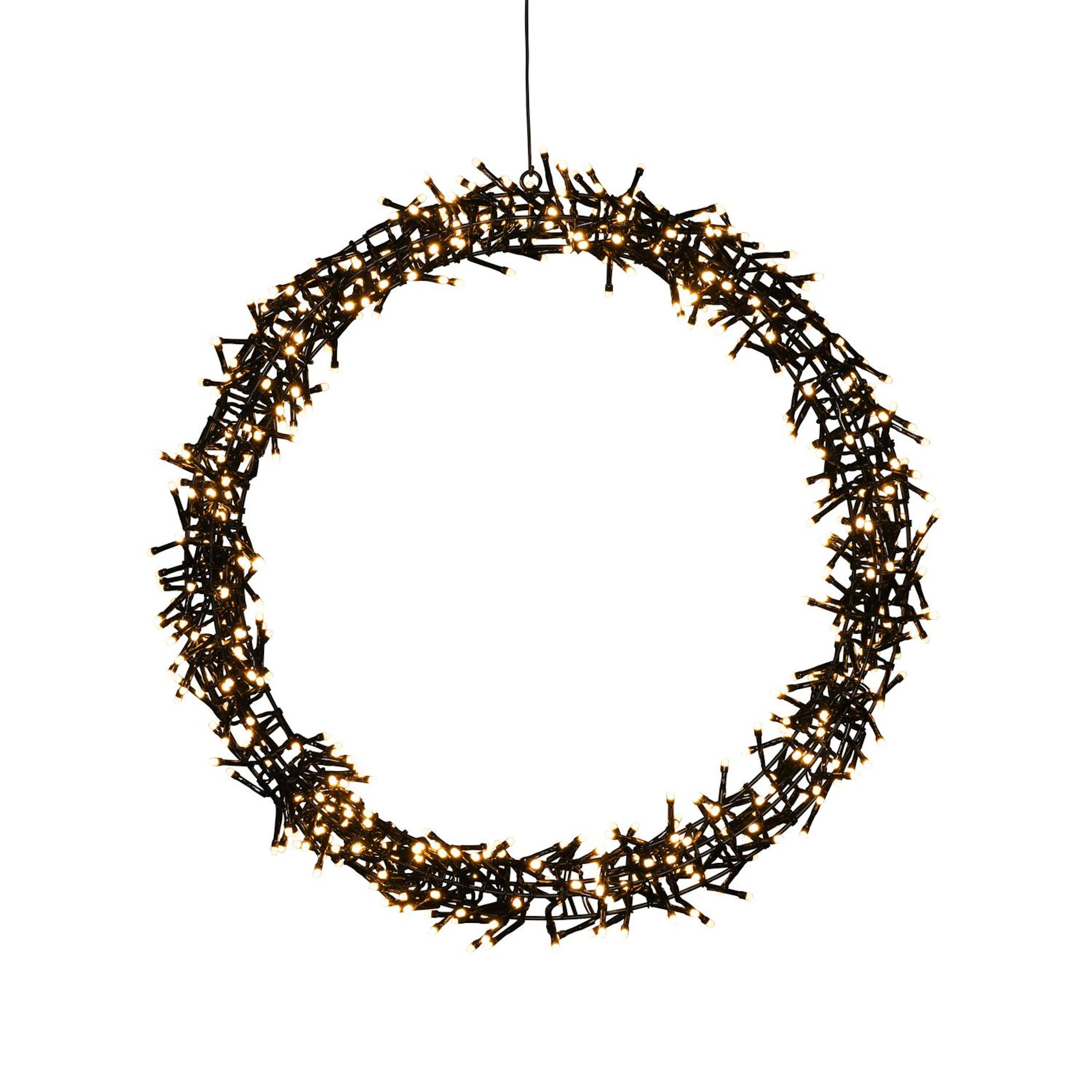 Krans Gnosjö Konstsmide Sort Metall 50 cm LED Frost