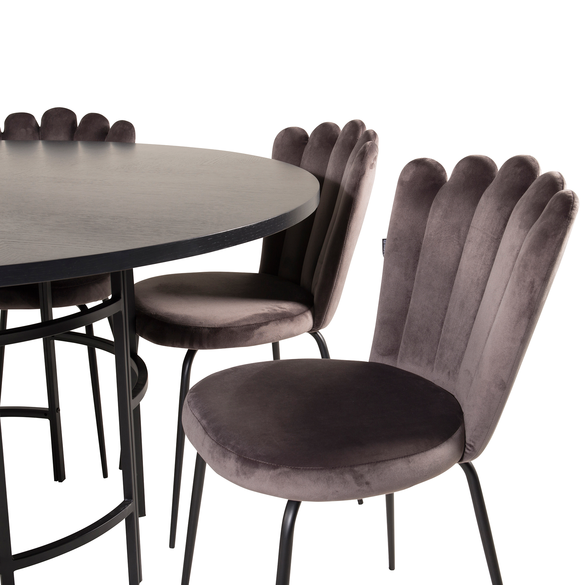 Spisegruppe furniture/fashion Copenhagen med 6 Grå Limhamn Light Stoler
