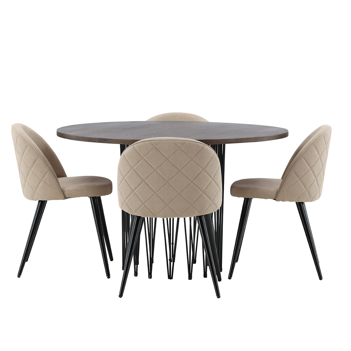 Spisegruppe furniture/fashion Stone med 4 Velvet Stitches Stoler