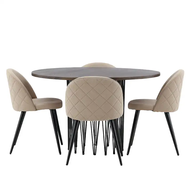 Spisegruppe furniture/fashion Stone med 4 Velvet Stitches Stoler