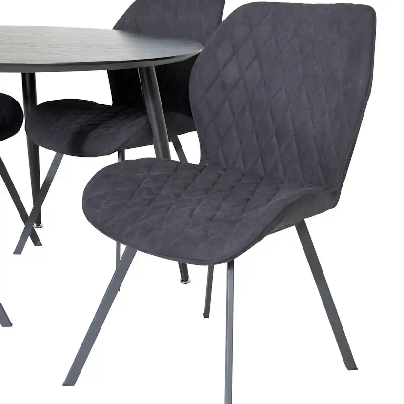 Spisegruppe Venture Home Dipp Ø115 cm med 4 Gemma Stoler