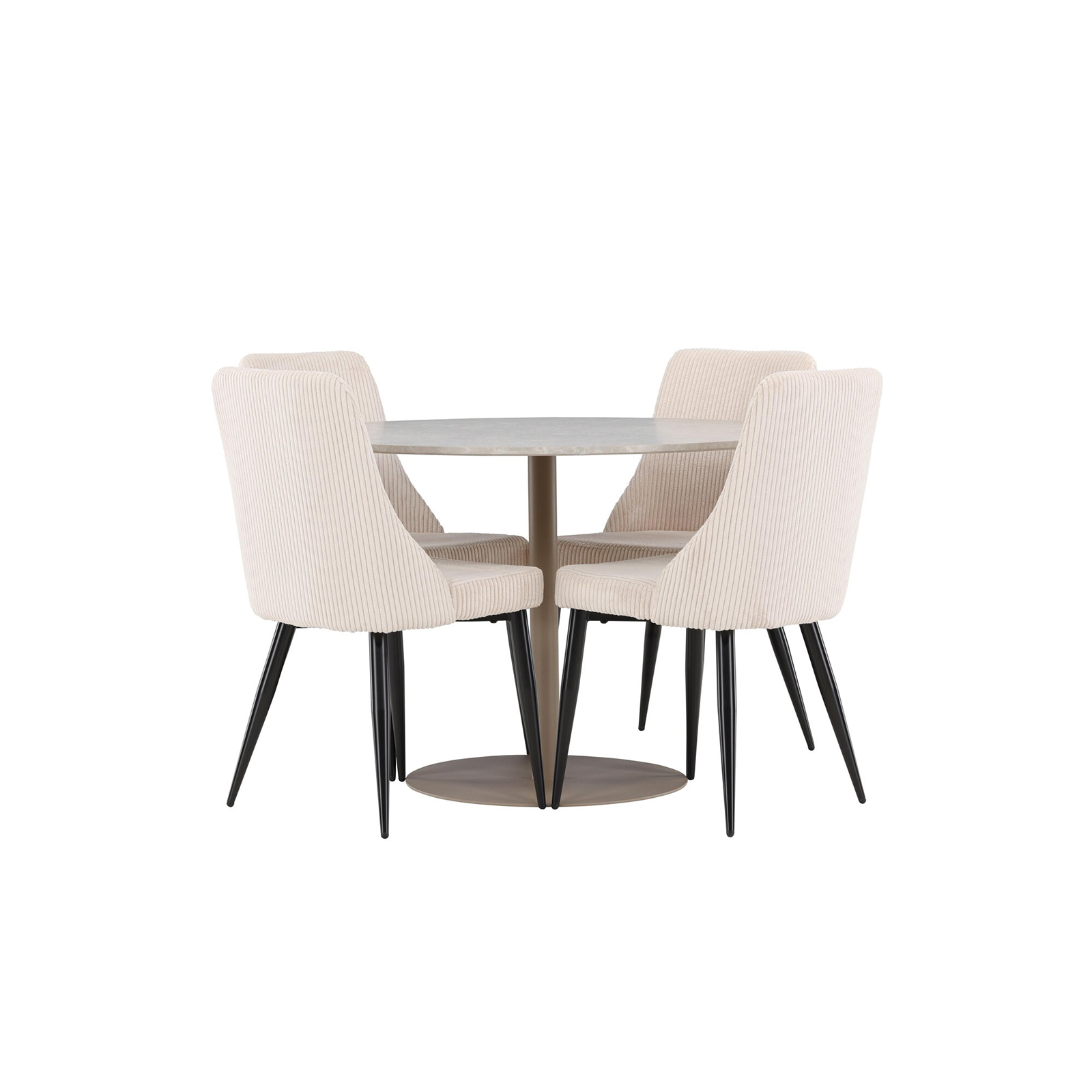 Spisegruppe Venture Home Lycke Ø110 med 4 stk Leone Stoler