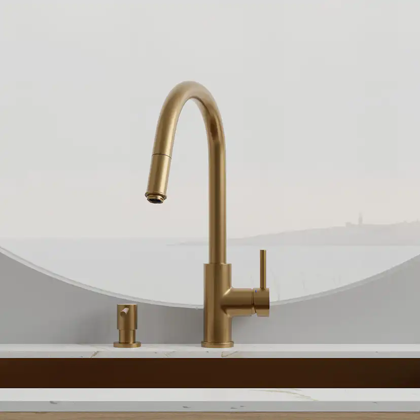 Kjøkkenbatteri Scandtap Steel Access med Uttrekkbar Tut