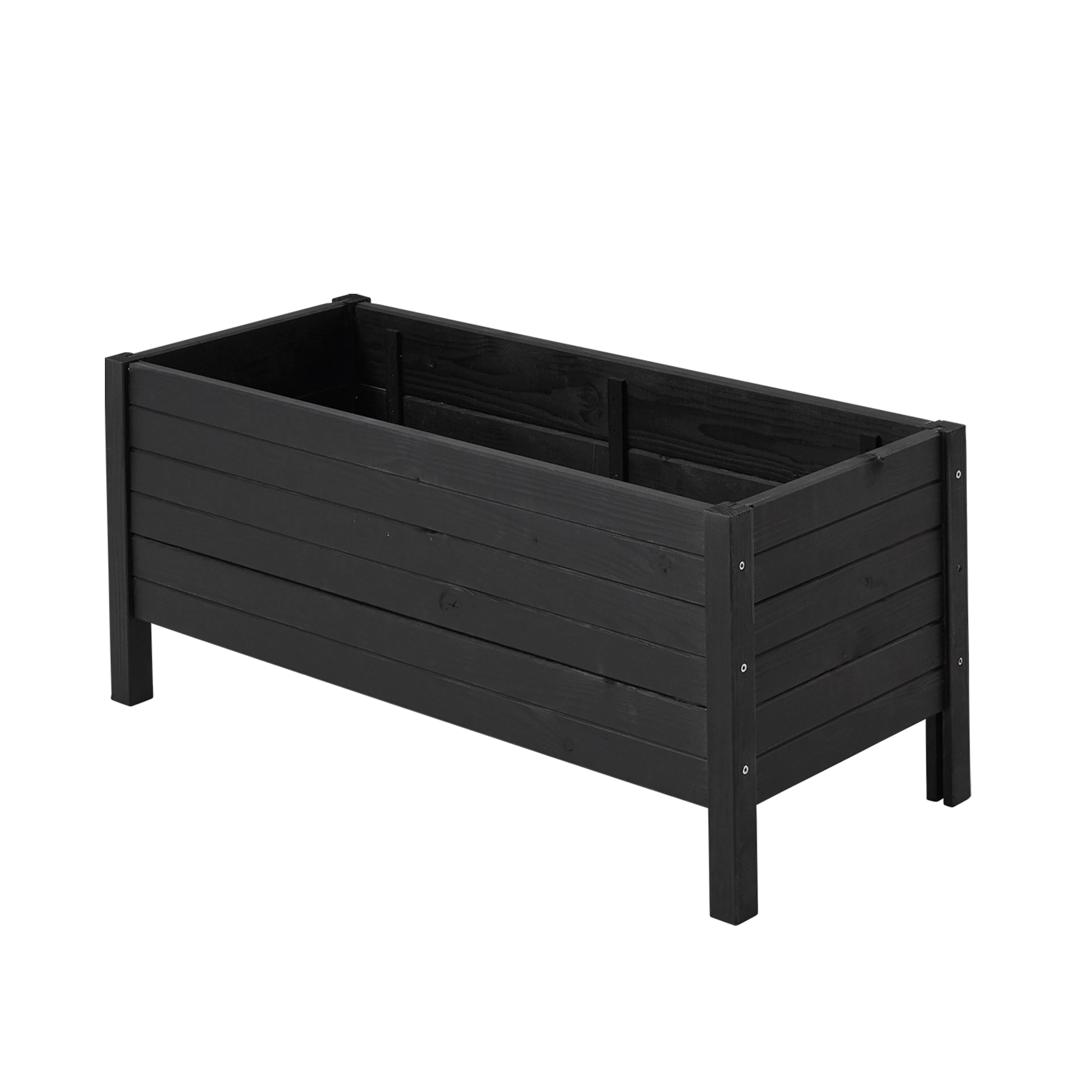 Plantekasse PLUS På Ben 88×39 cm Sort