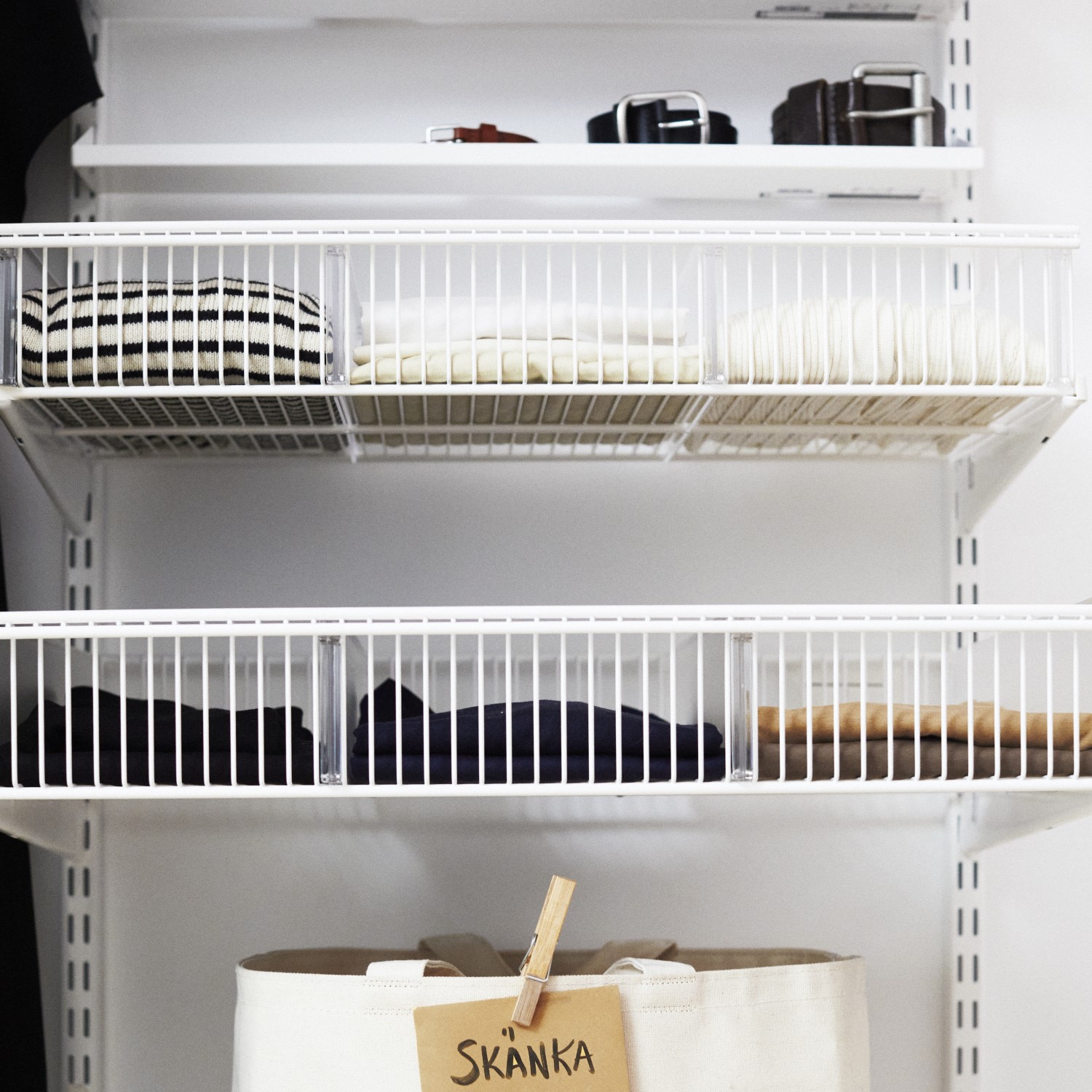 Avdeler Elfa for Hyllekurv 40, Transparent.