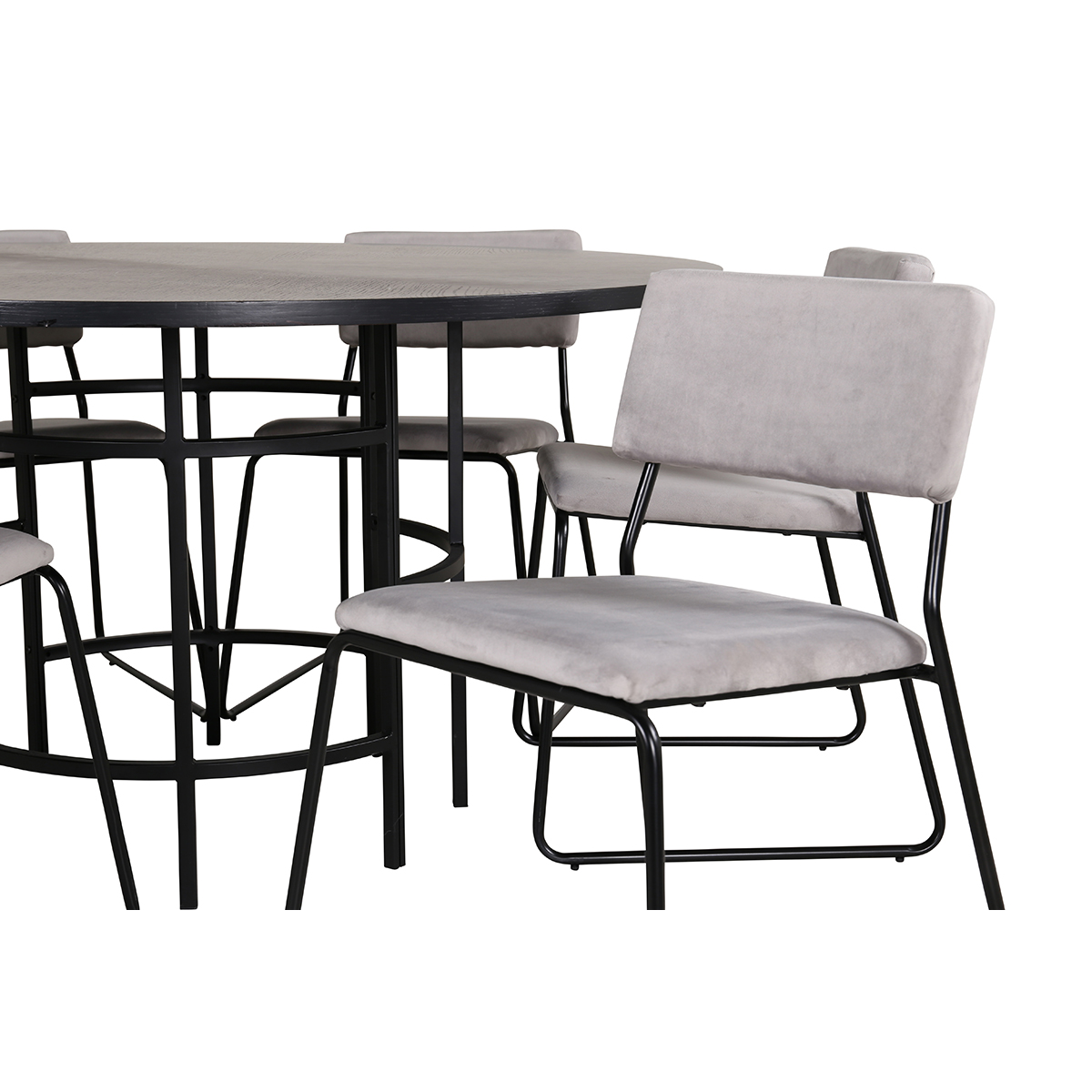 Copenhagen - Dining Table round - Black / Black+Kenth Chair Grå/Sort