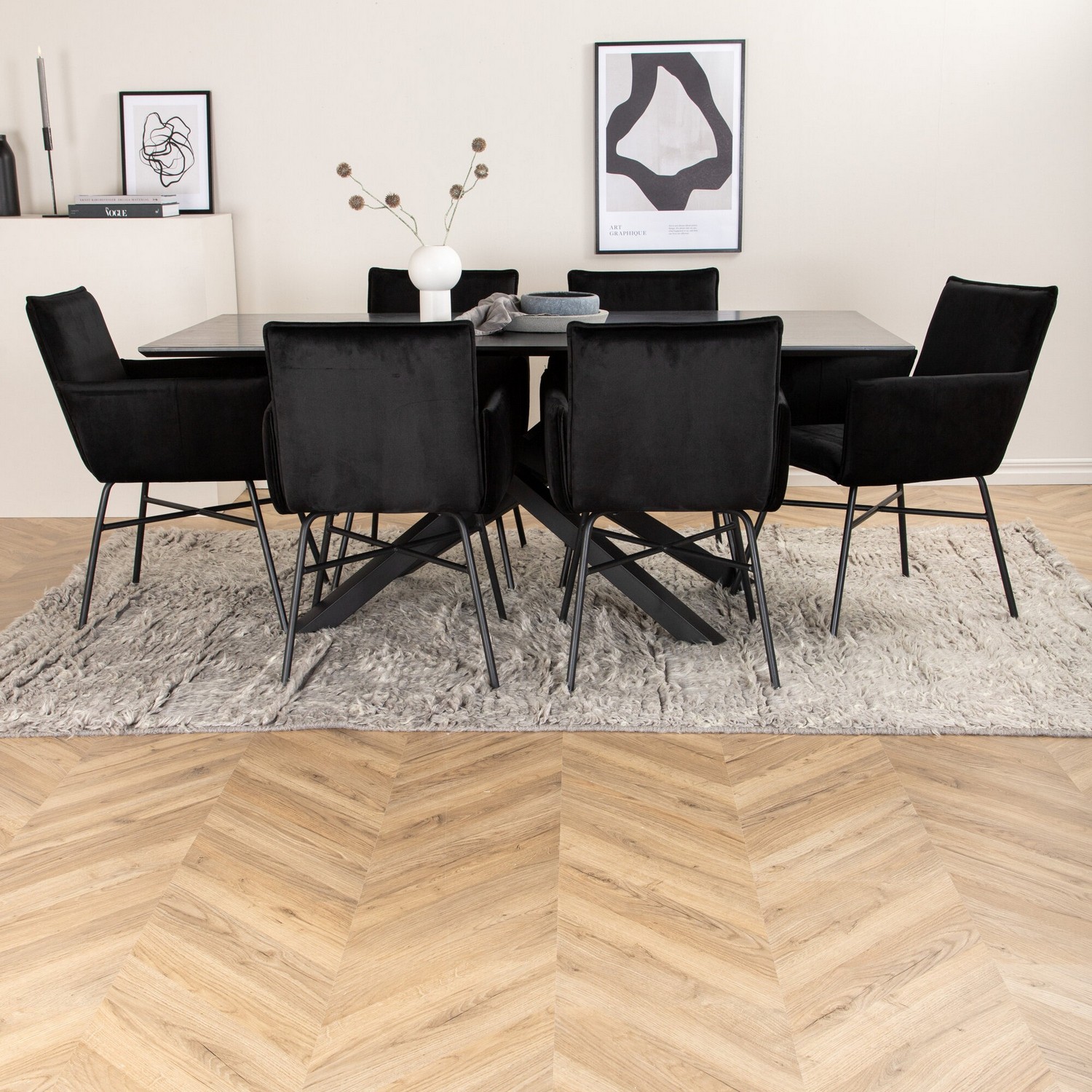 Spisegruppe Venture Home med Piata Spisebord og 6 Annika Spisestoler