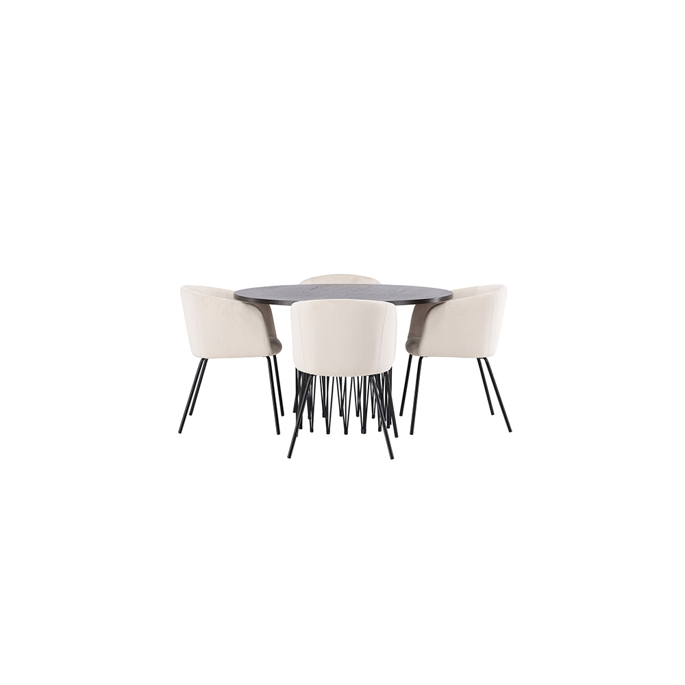 Spisegruppe Venture Home Stone Ø120 cm med 4 Berit Stoler