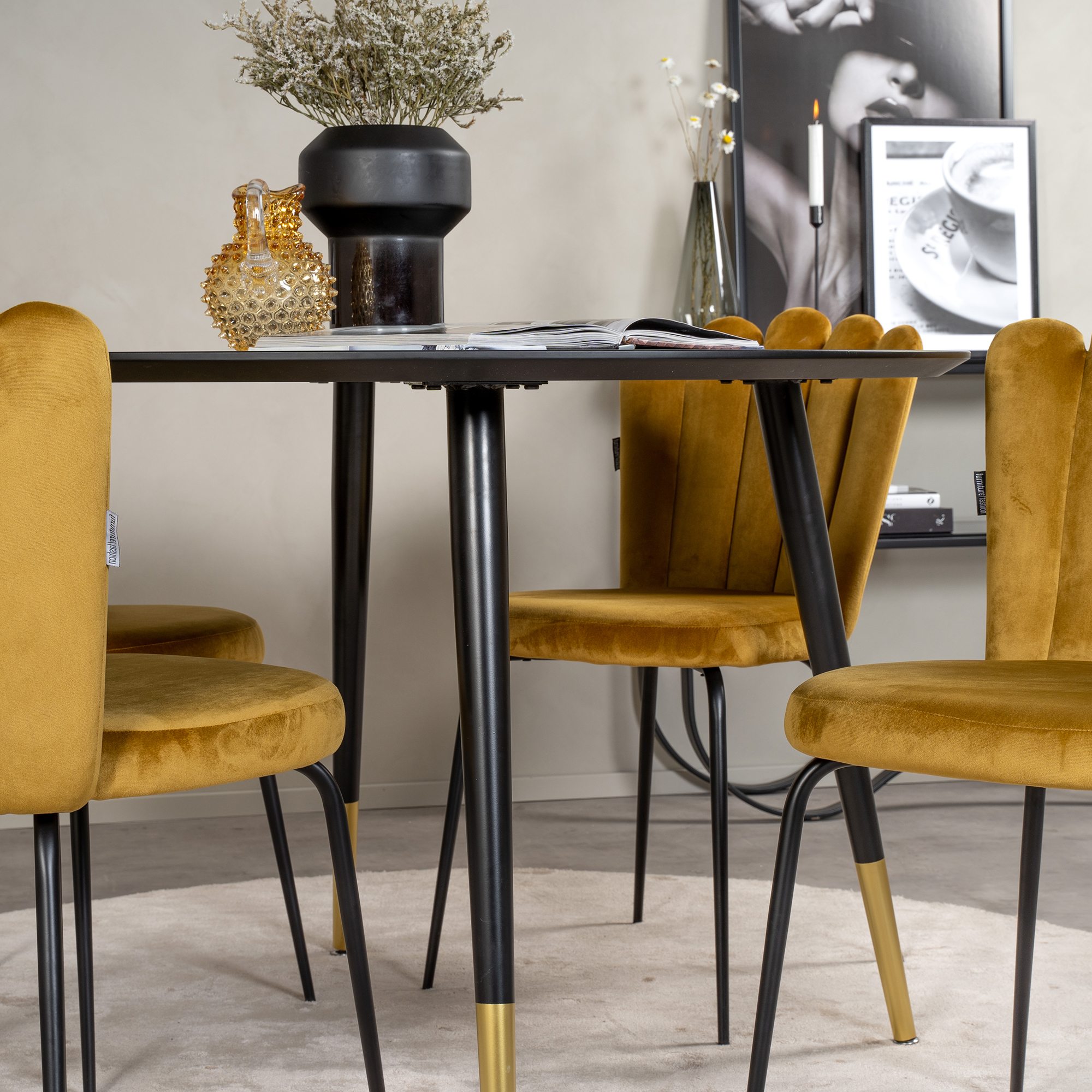 Spisegruppe furniture/fashion Disa med 4 Limhamn Light Stoler