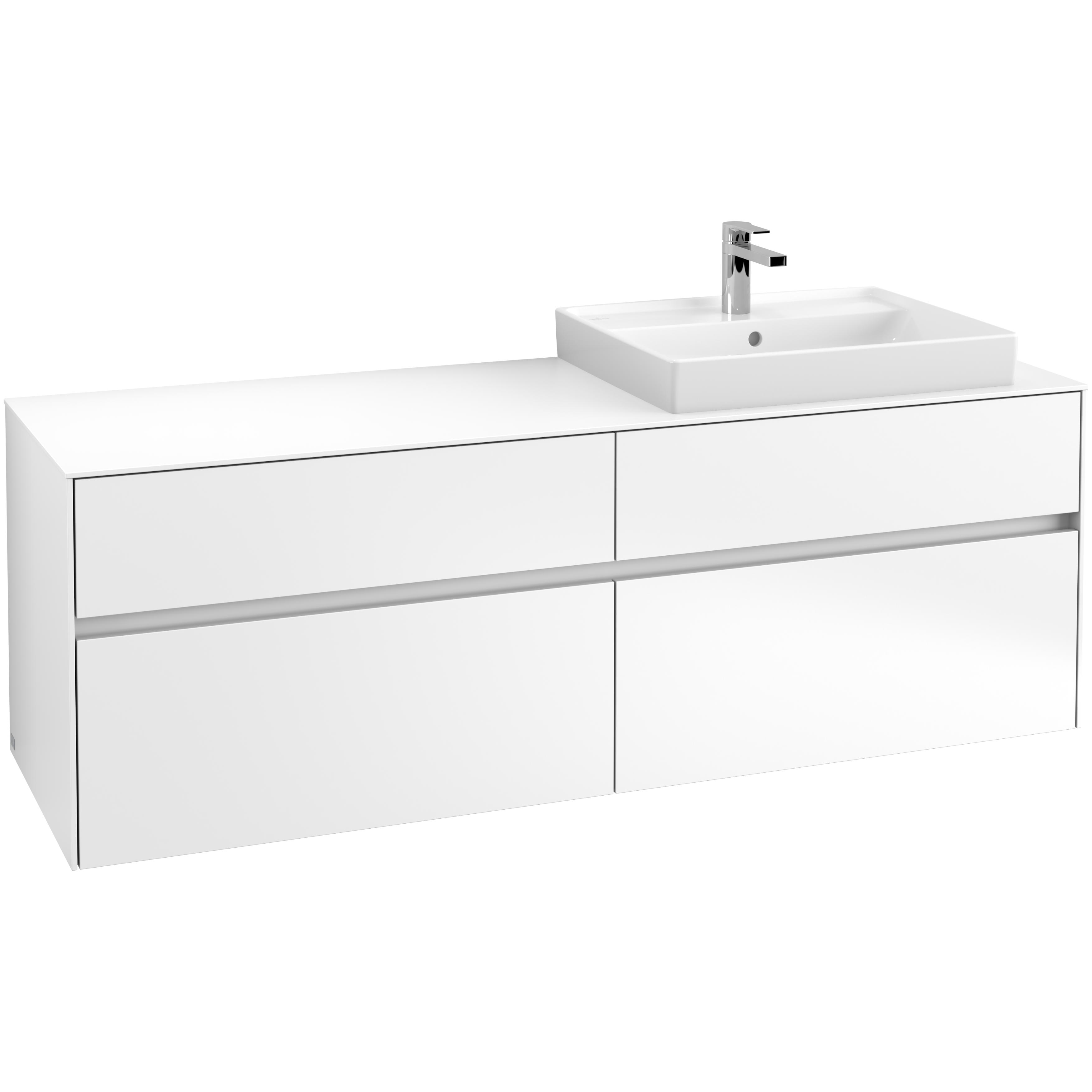 Tvättställsskåp Villeroy & Boch Collaro 160 cm med 4 Lådor för Ovanpåliggande Tvättställ | badrum - badrumsmobler - tvattstallsskap-och-kommod | KakelKungen