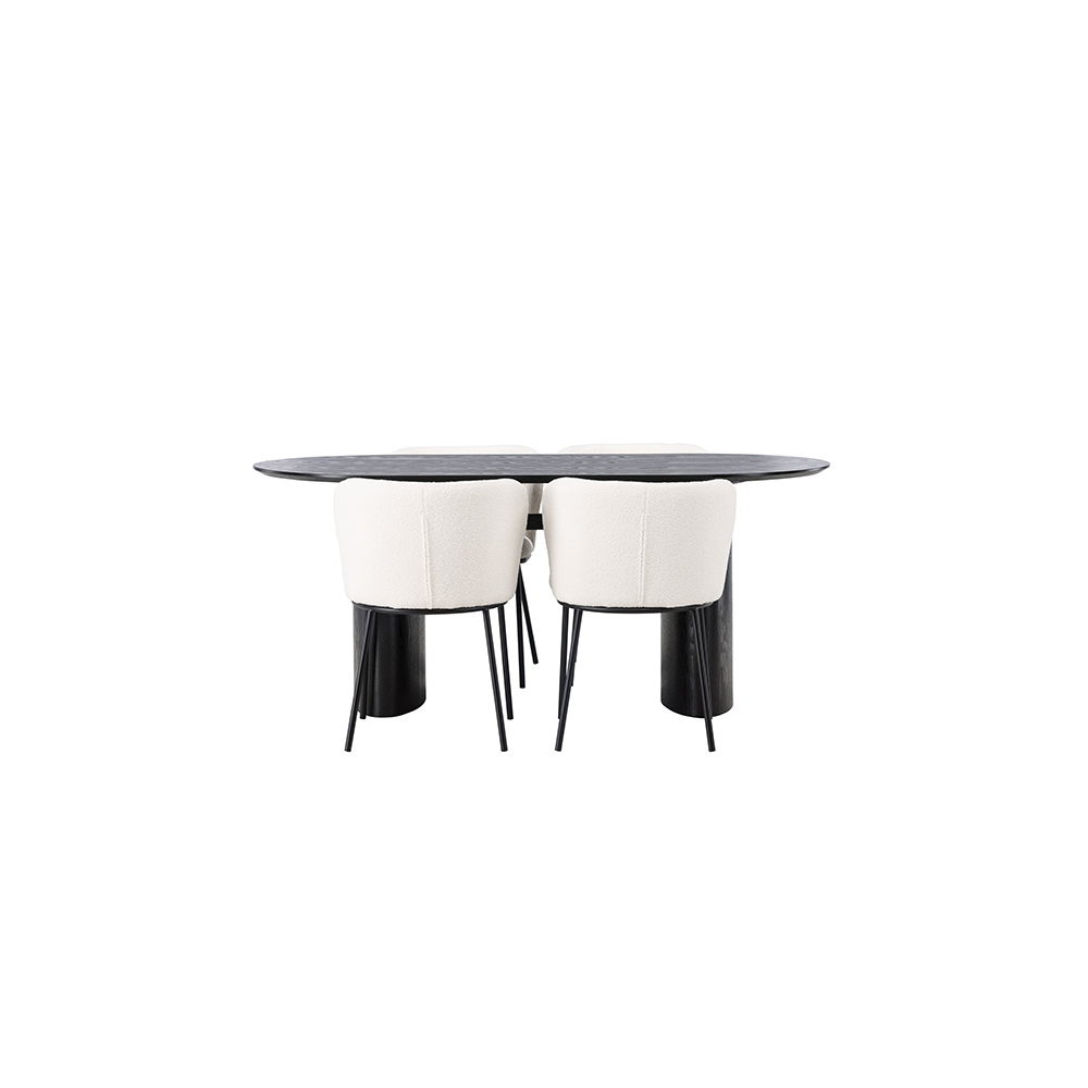 Spisegruppe Venture Home Isolde med 4 stk Edina Stoler
