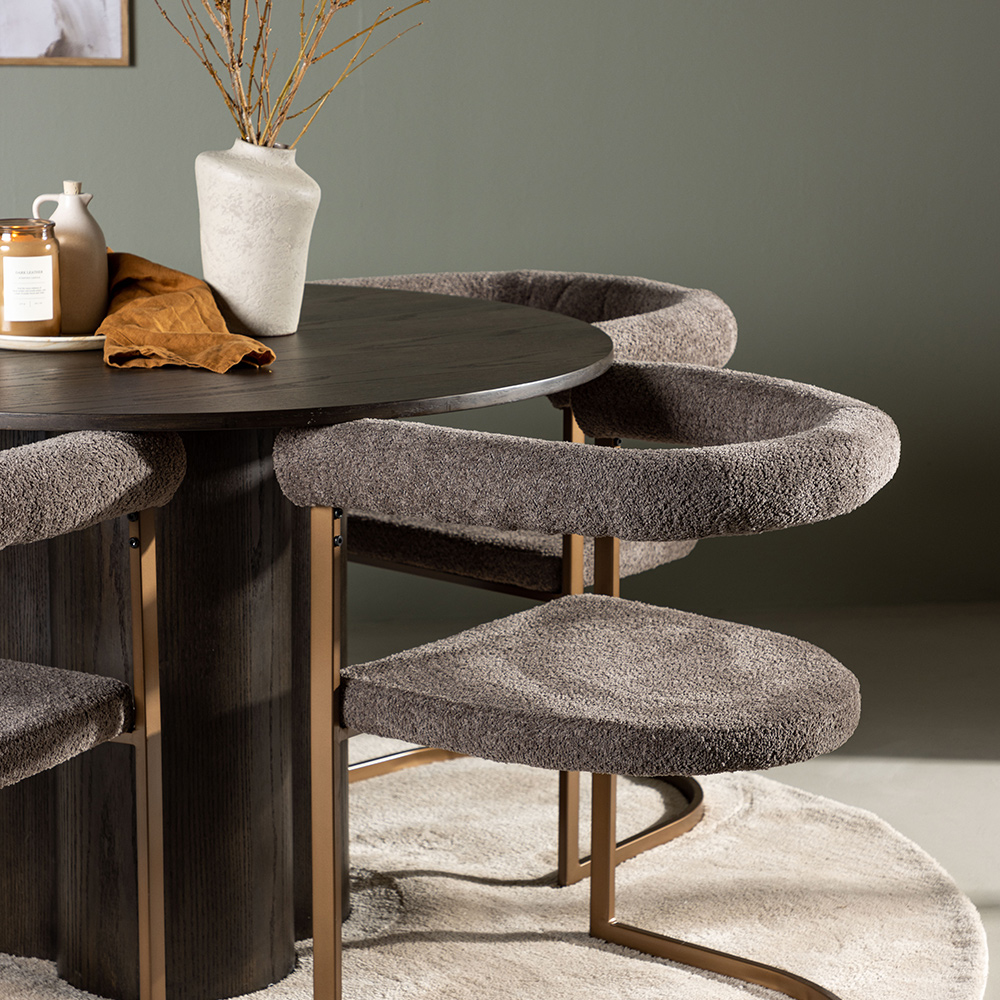 Spisegruppe Venture Home Olivia Ø110 cm med 4 stk Morning Stoler