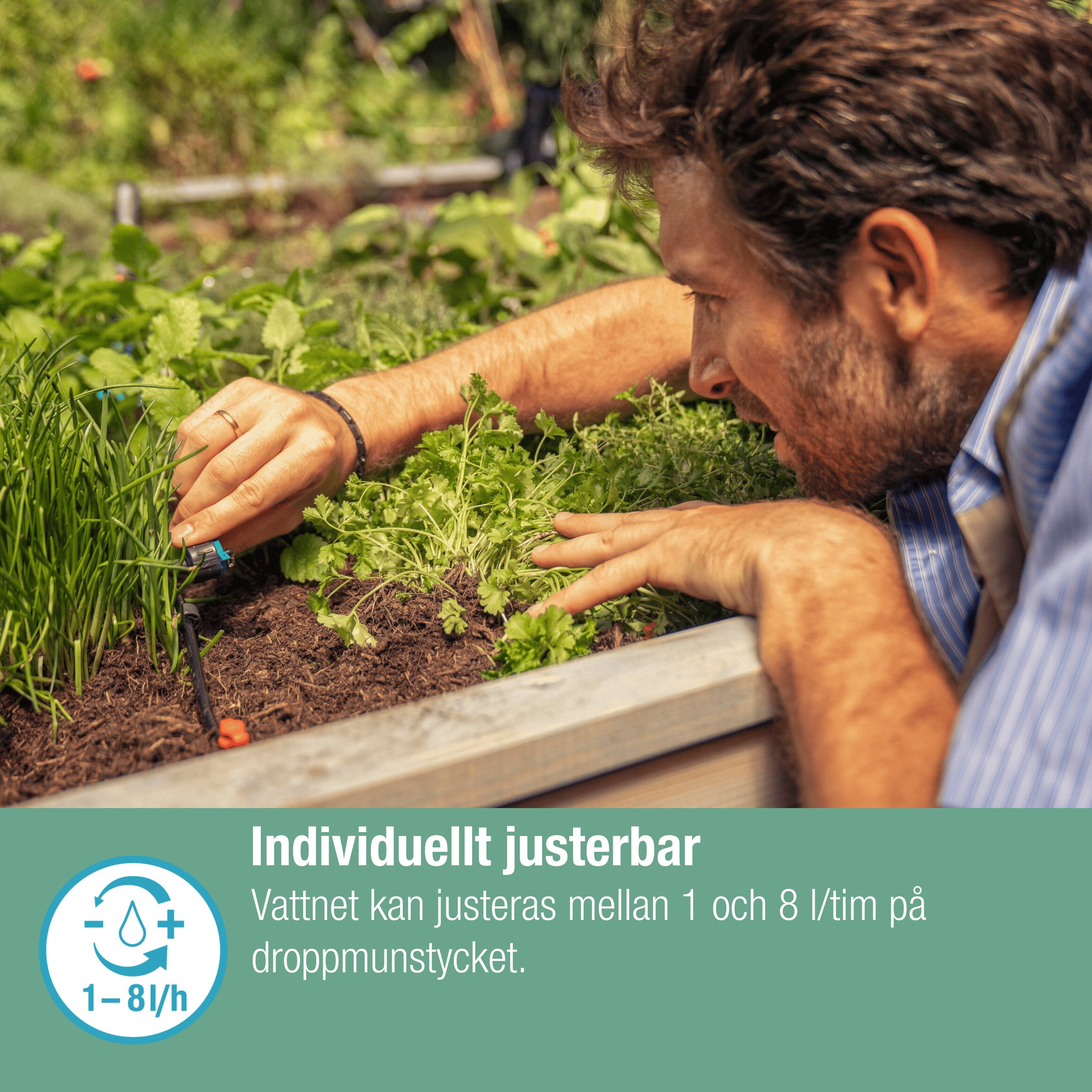 Dryppfordeler Gardena Micro-Drip Inline Justerbar Trykkregulerende