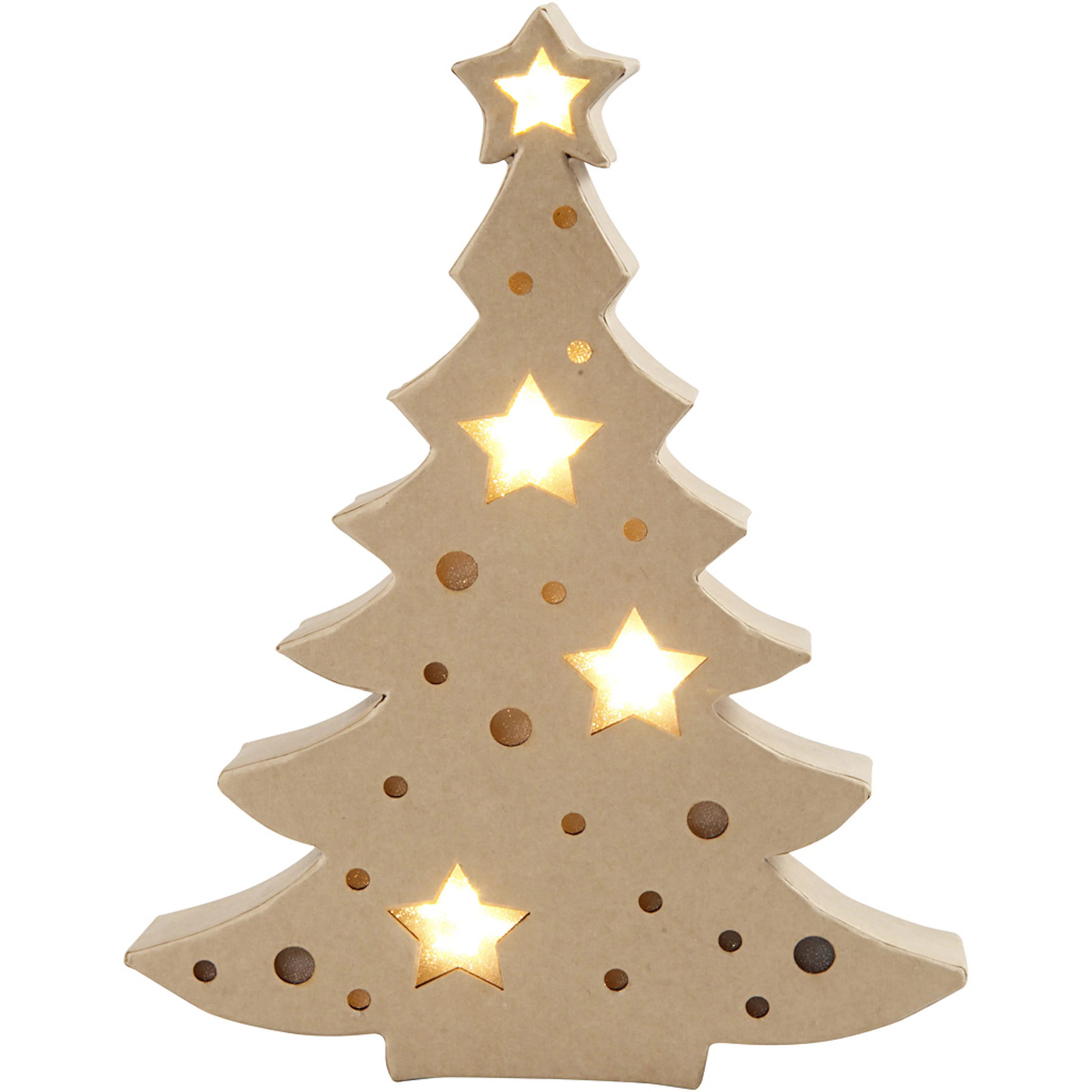 Pappfigur Creativ Company med Innebygd lys Juletre 27x4x21,5 cm 1 stk