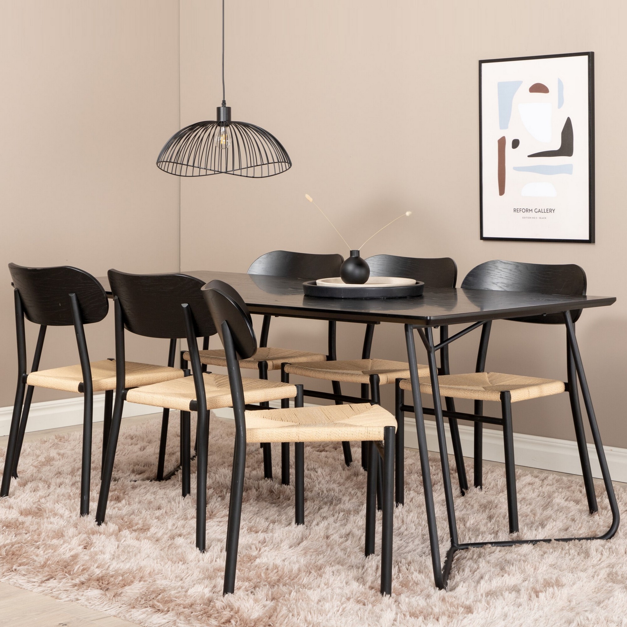 Spisegruppe Venture Home Pippi med 6stk Polly Stoler
