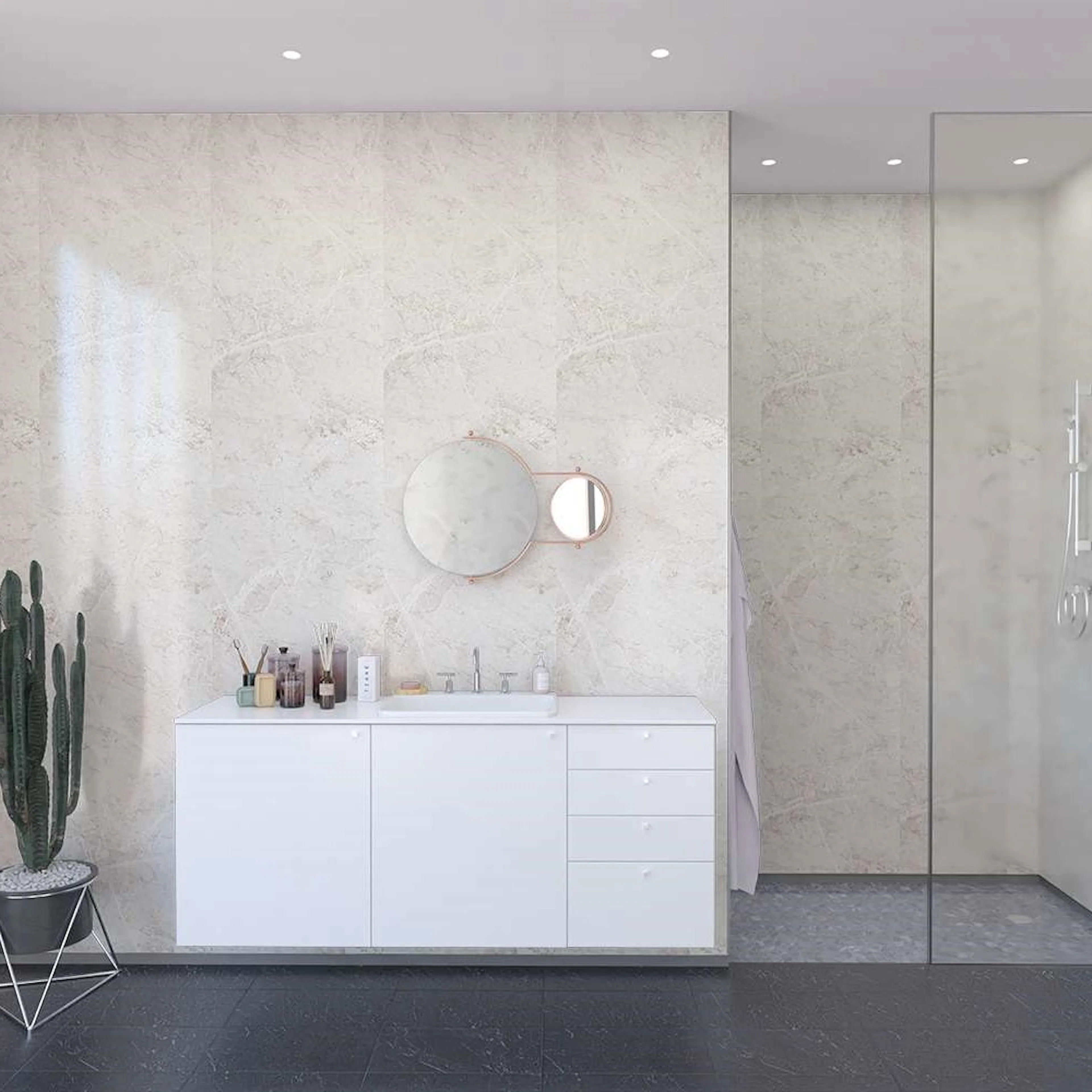 Baderomspanel Fibo 2273-00 S White Marble