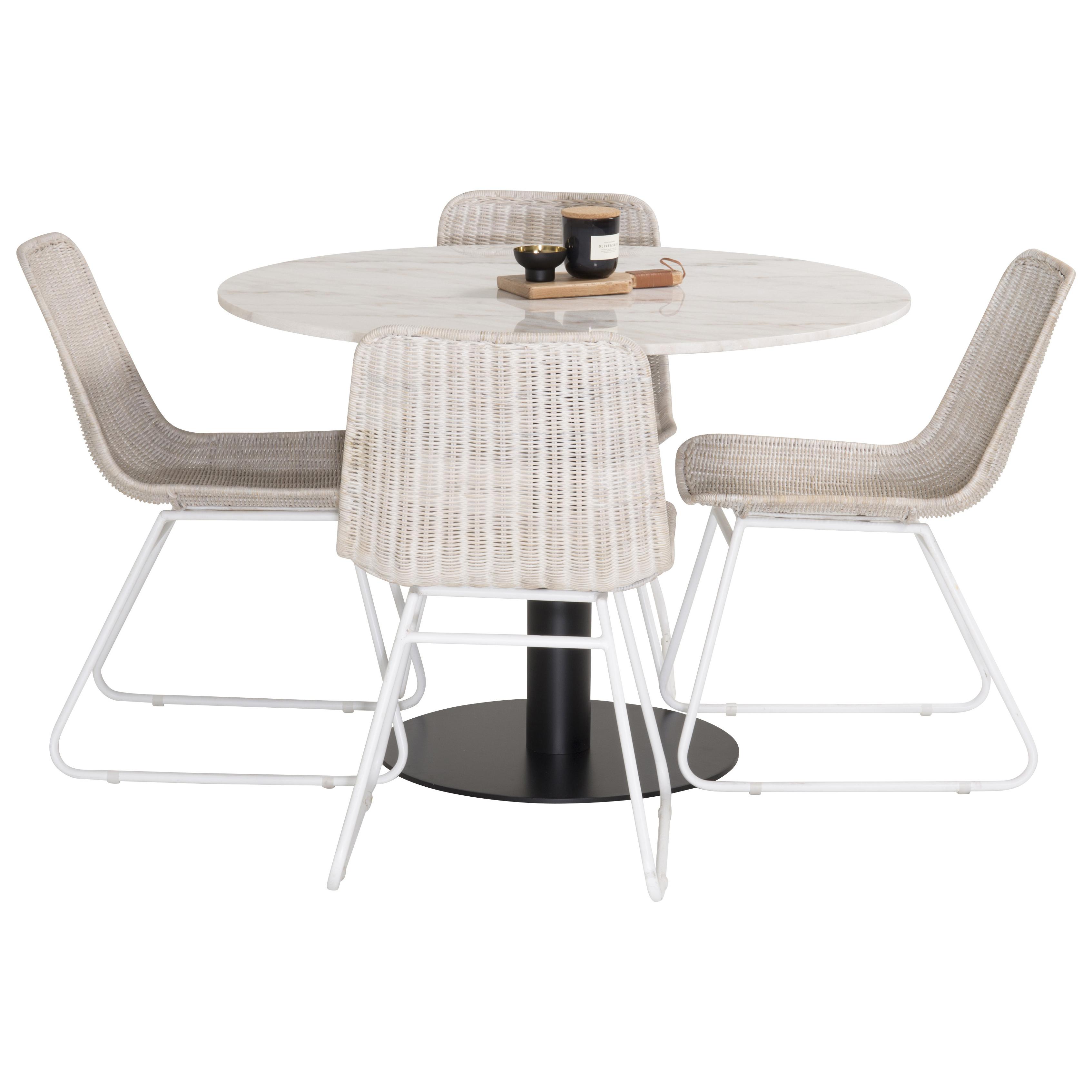 Spisegruppe Venture Home Estelle Rund med 4 Cornelia Stoler