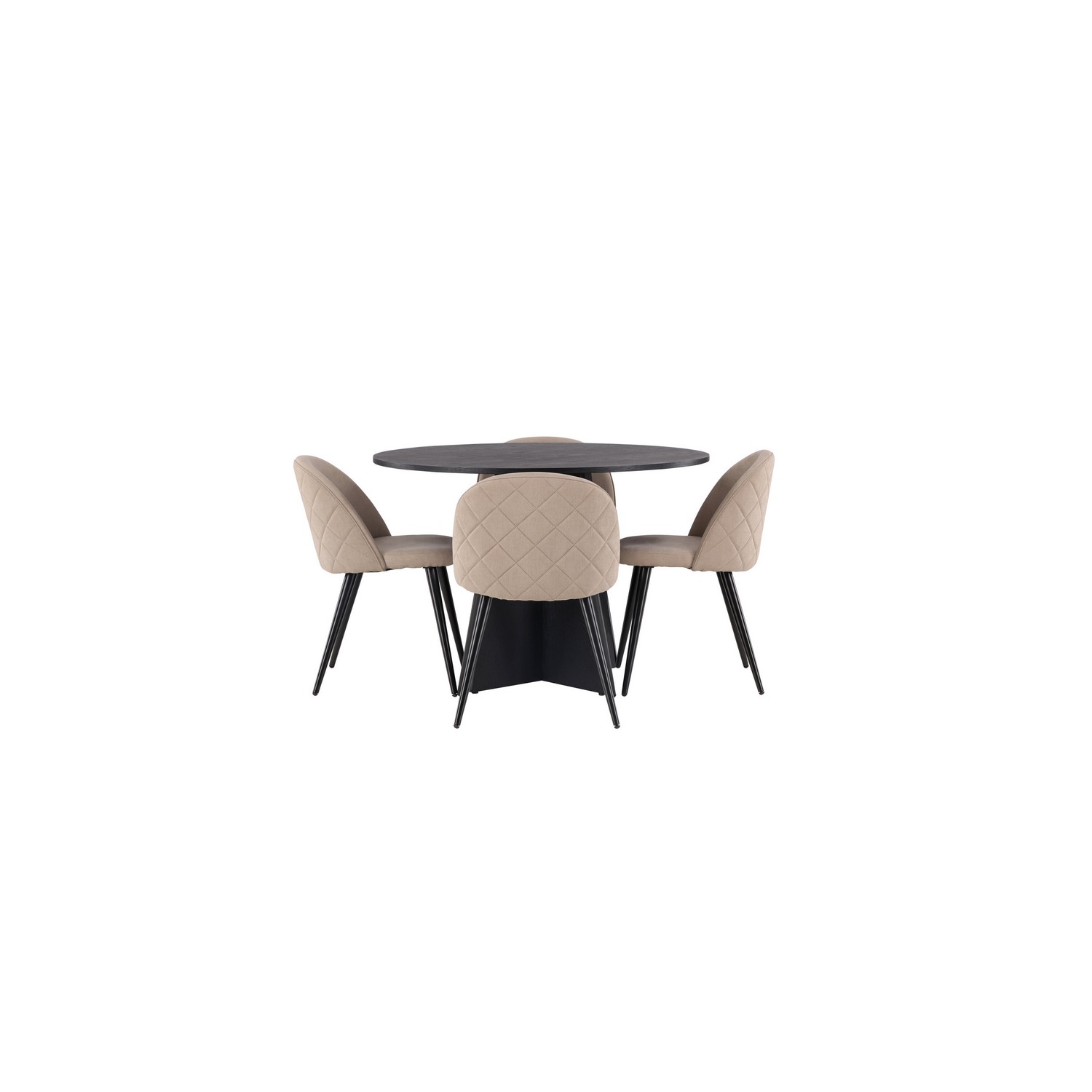 Spisegruppe Venture Home Bootcut Ø110 cm med 4 Velvet Stoler