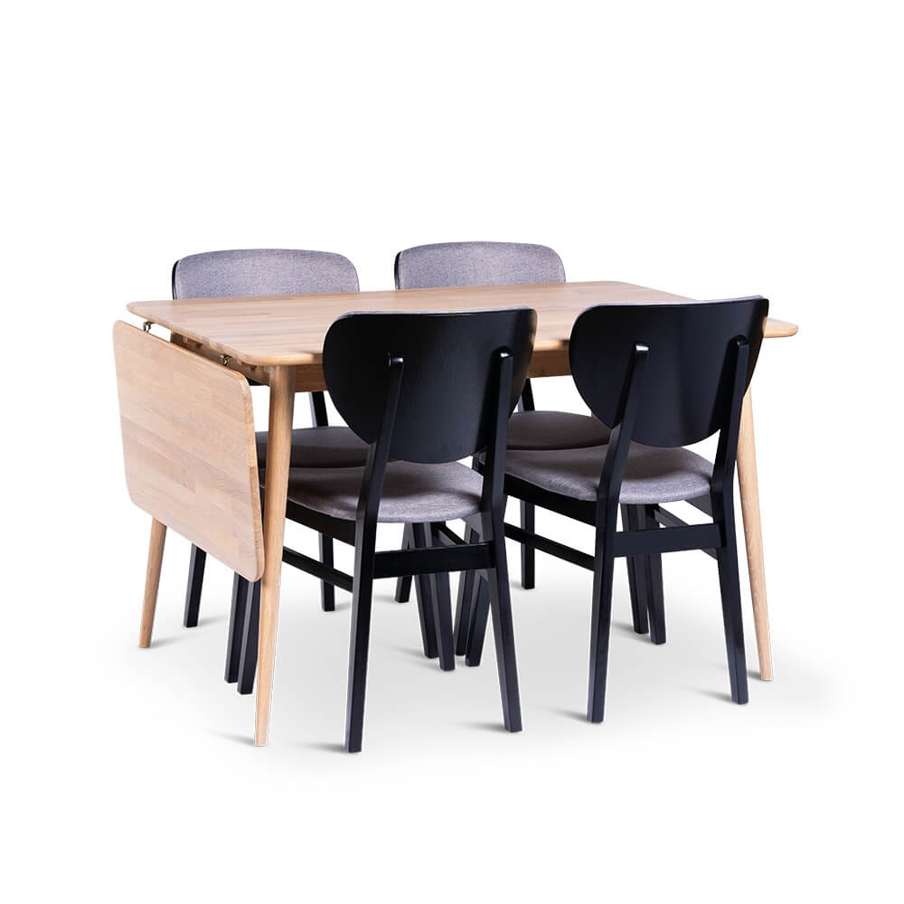 Spisegruppe Stenexpo Odense Klaffebord med 4 Borgholm Stoler