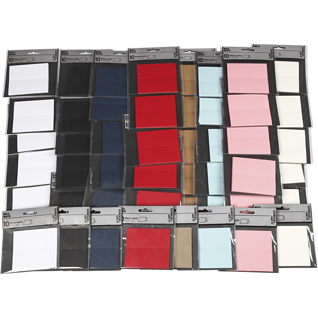 Bordkort Creativ Company Str 9x4 cm Ass Farger 8x10 Pk/1 Pk