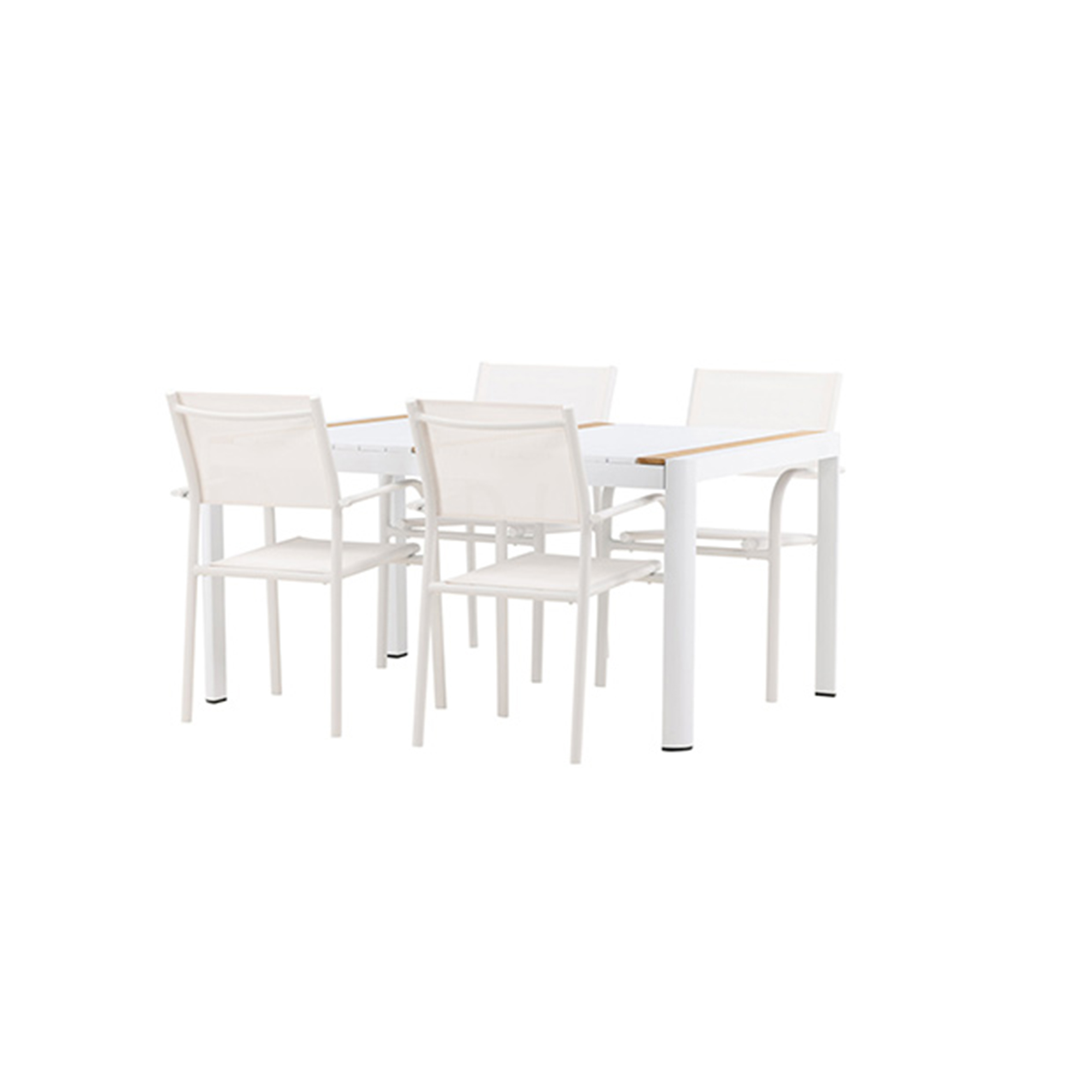 Spisegruppe Venture Home Togo med 4 Santorini Stoler