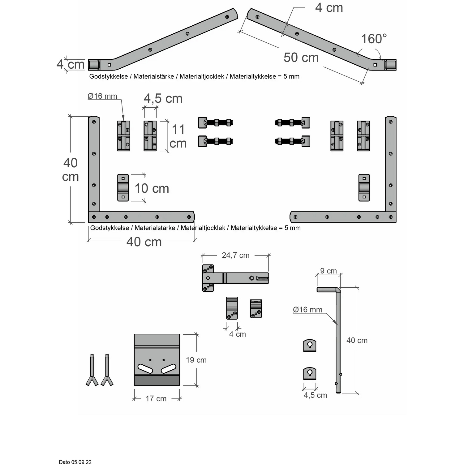 Port PLUS Ligno Dobbel med Beslag 300x88/118 cm