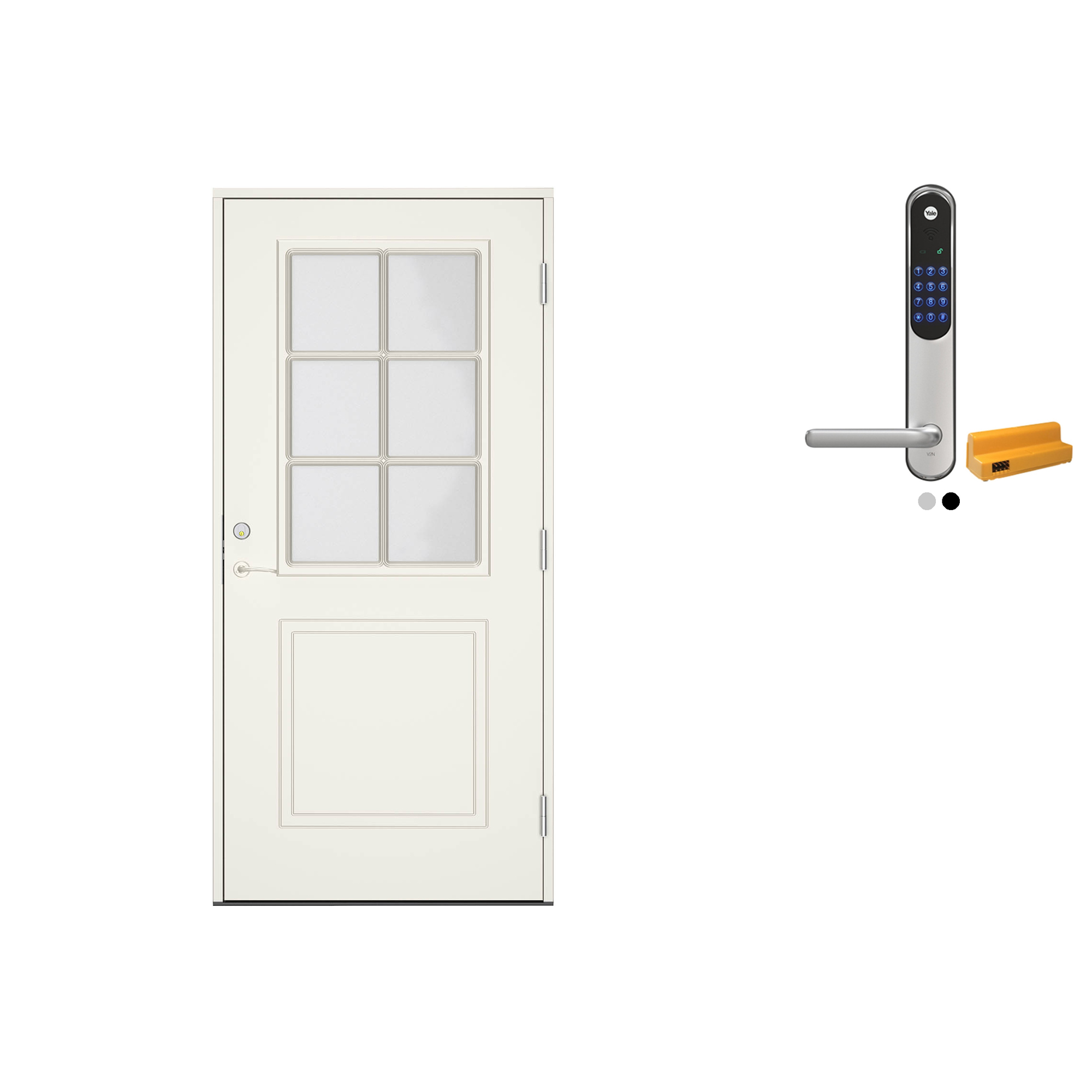 Ytterdør Swedoor Clever-Line+ Tiveden med Yale Doorman Classic Home