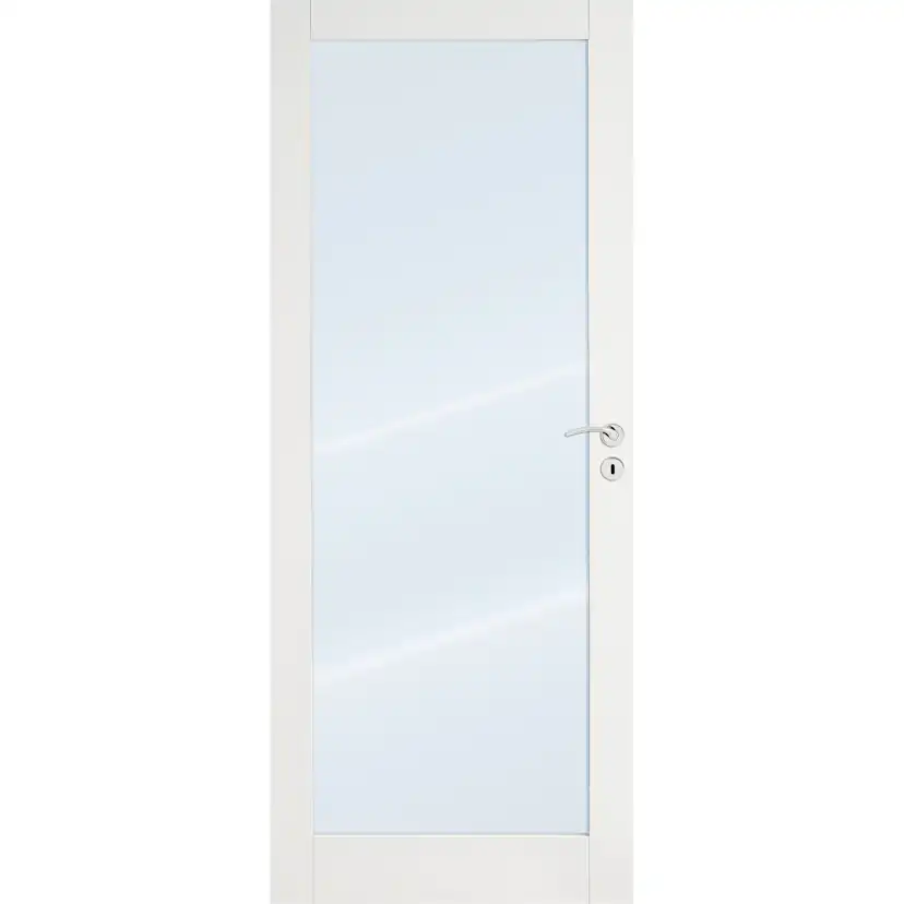 Scanflexdøra Trend 1 Dørblad Malt I Hvit Ncs S0502-Y.Med Klart Sikkerhetsglass. Dørbladmål: 926x2040.