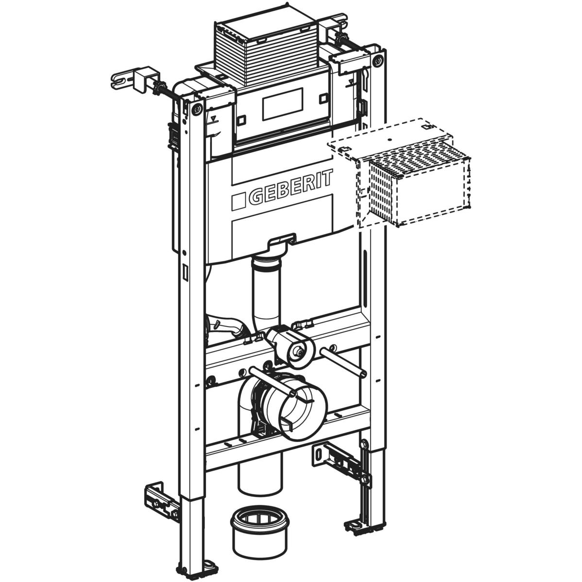 WC-fixture Geberit Omega 98 cm for Innbygging