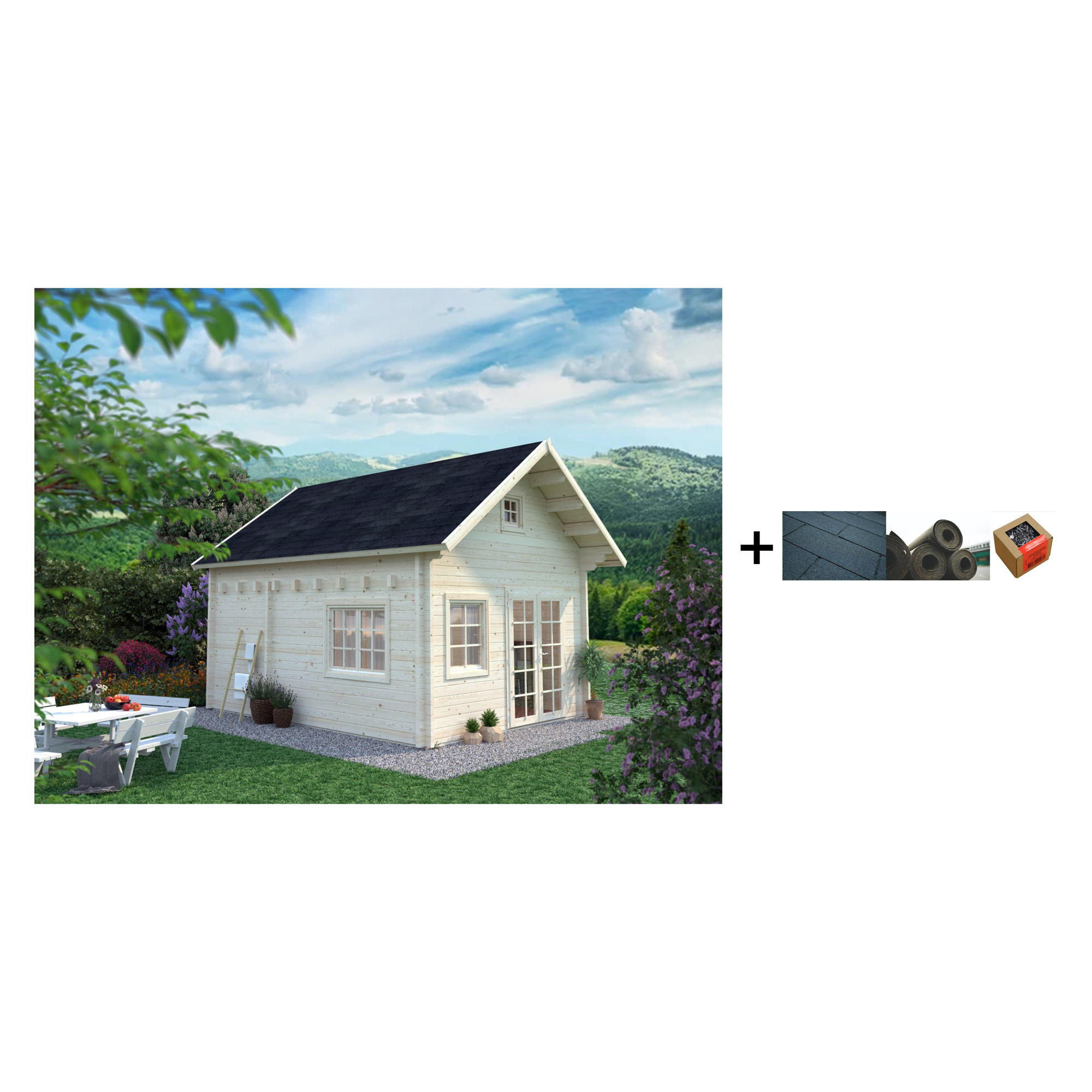 Anneks Palmako Kendra 19,9 m2 med Shingel, Papp og Spiker