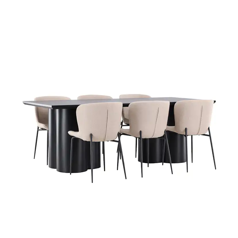 Spisegruppe Venture Home Olivia 210 med 6 stk Modesto Stoler