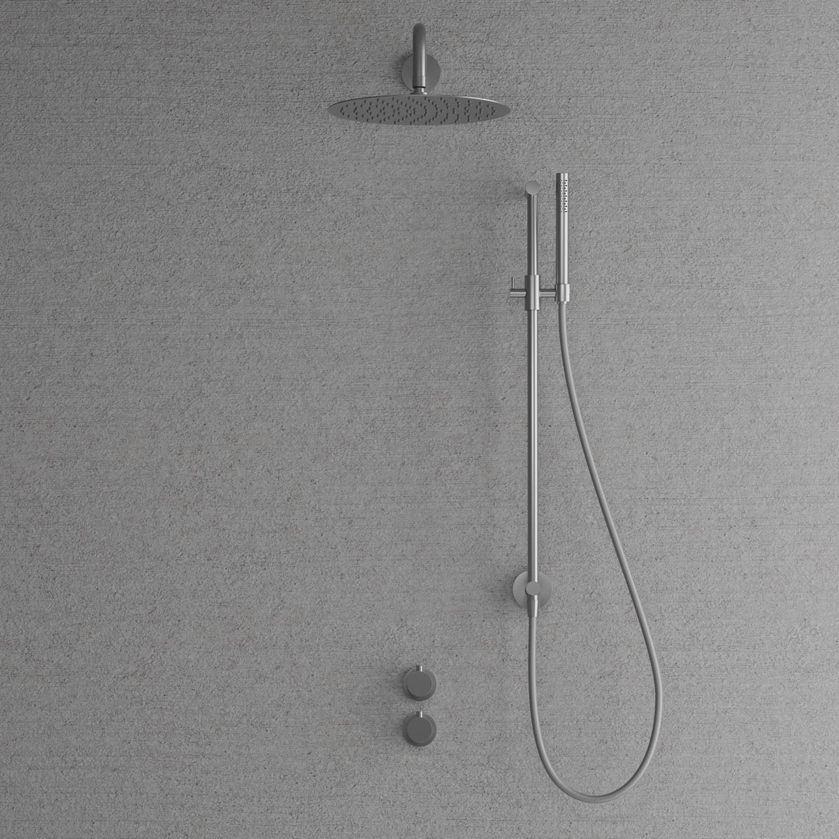 Takduschset Scandtap Steel Harmonized 6X med Badkarsblandare för Inbyggnad | badrum - duscharmatur - takdusch | KakelKungen