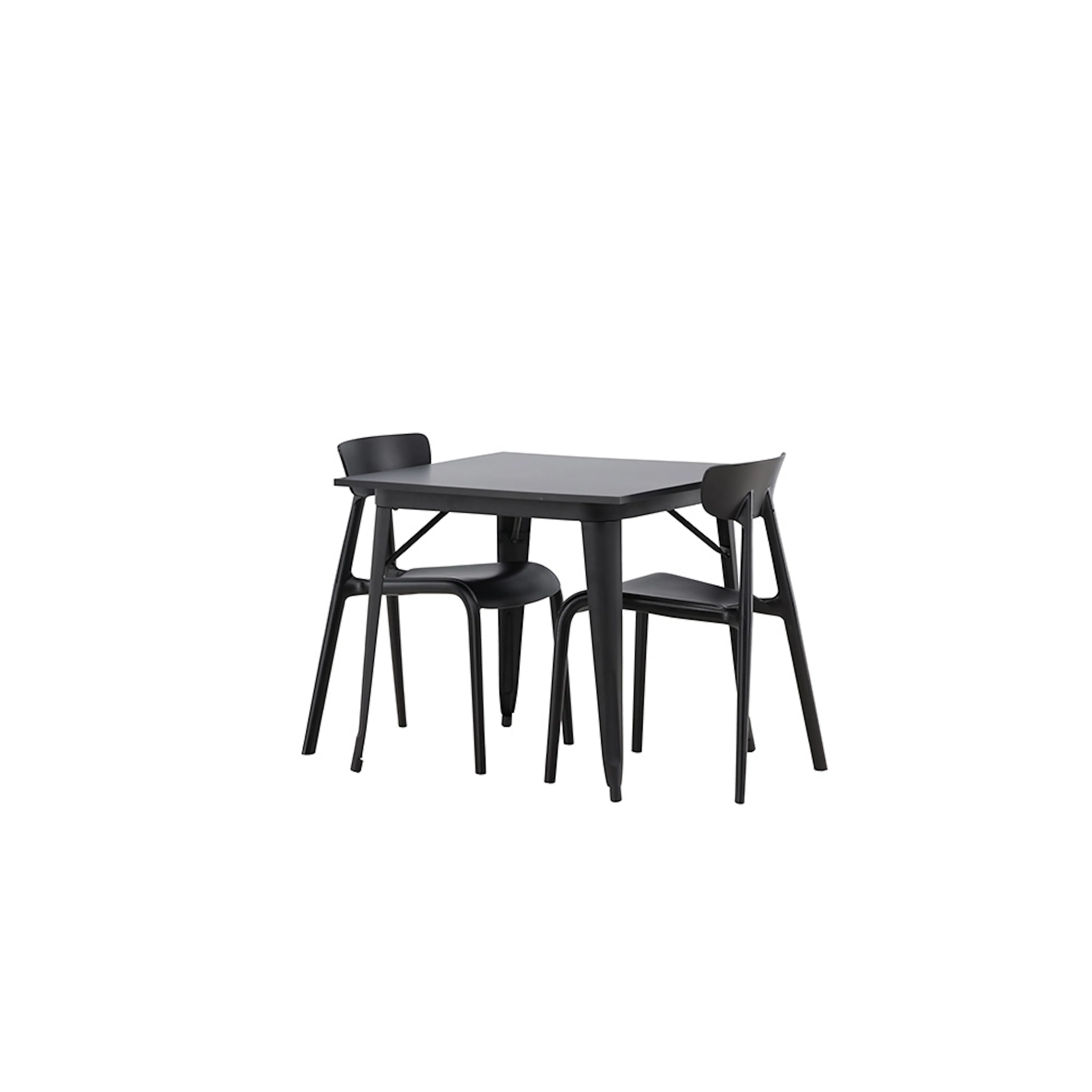 Tempe Dining Table - Black / Black MDF +Ursholmen Dining Cha Sort