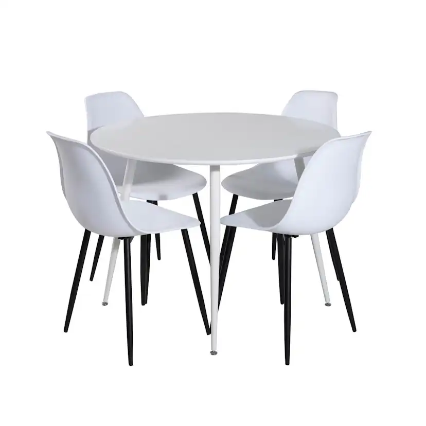 Spisegruppe Venture Home Plake med 4 Pop Stoler Rundt