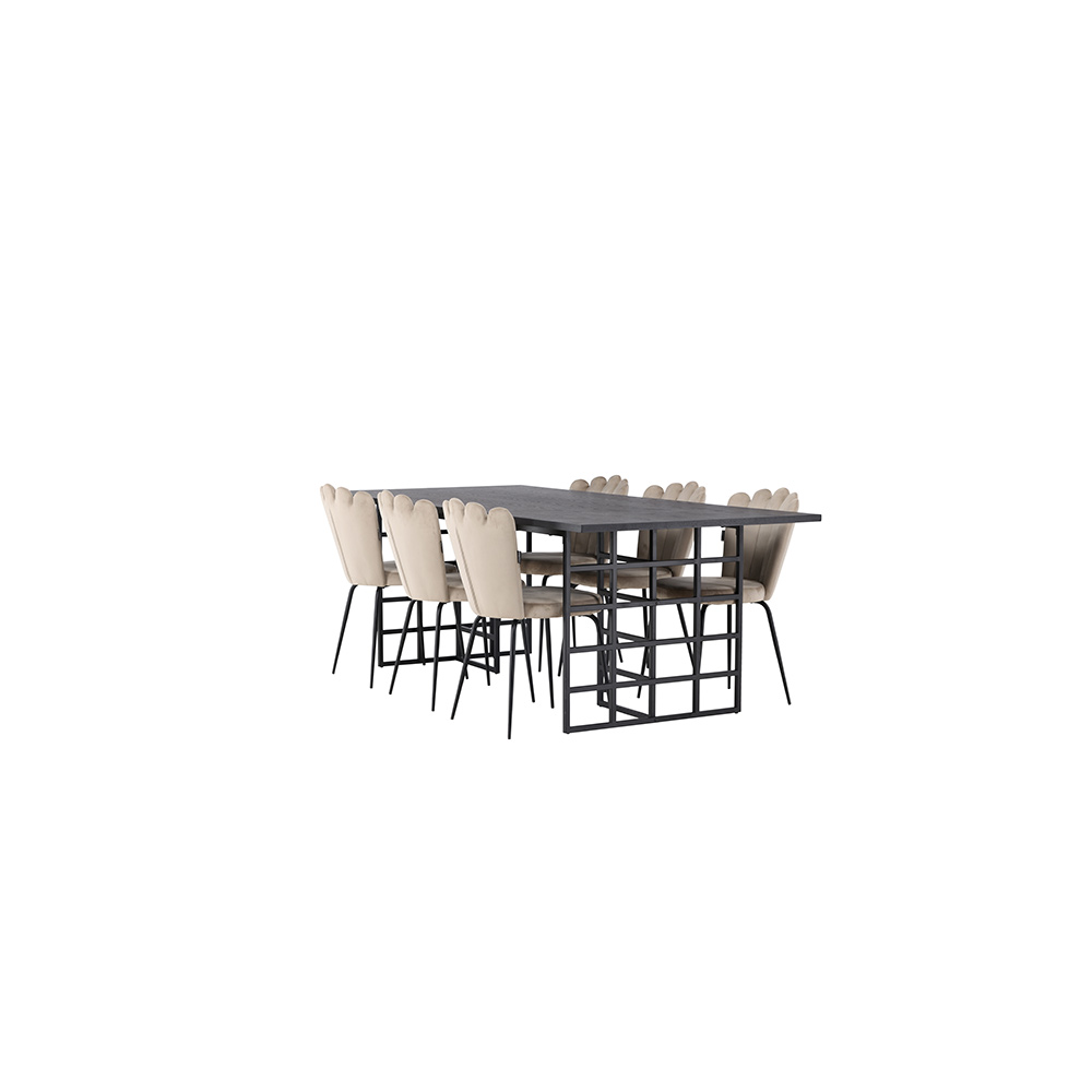 Spisegruppe Venture Home Ystad med 6 stk Limhamn Light Stoler