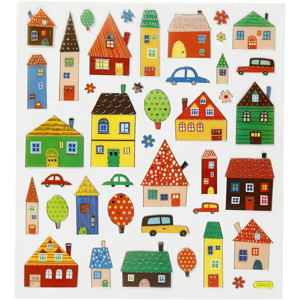 Klistremerker Creativ Company Byliv 15X16,5 cm