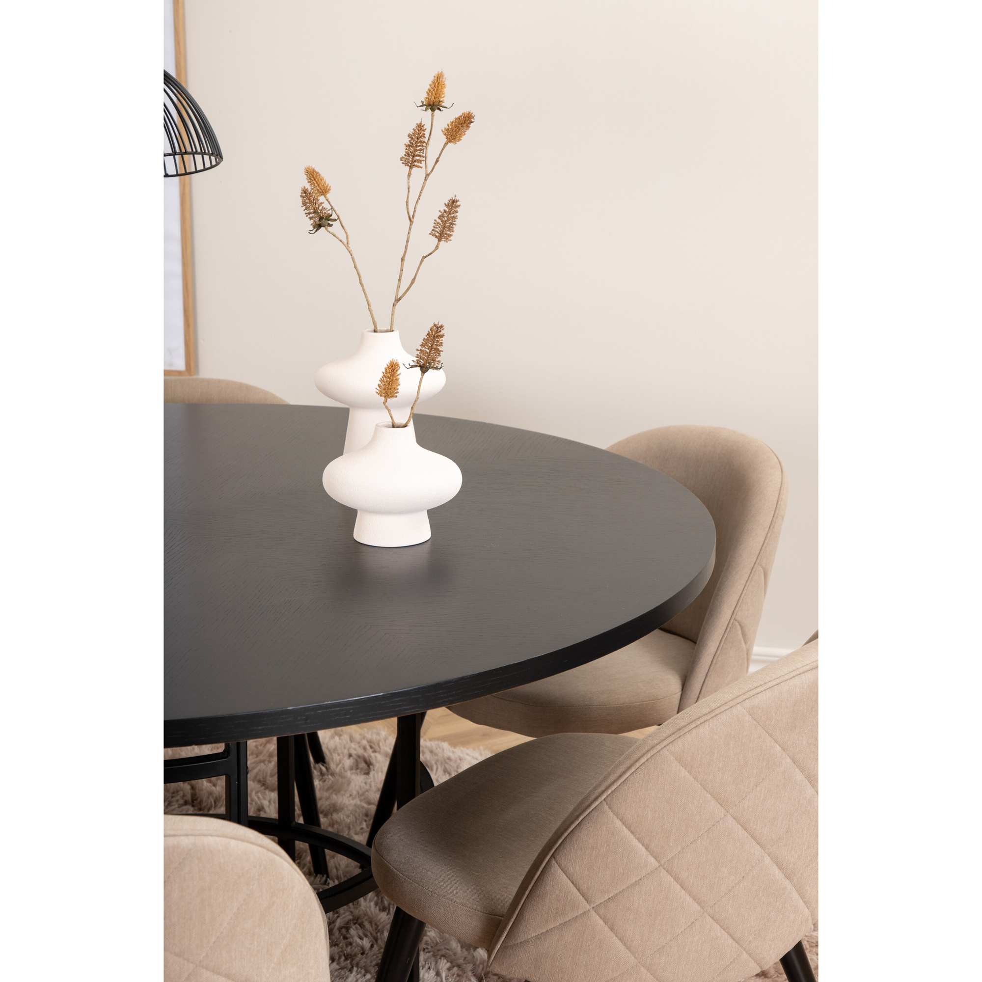 Spisegruppe furniture/fashion Copenhagen Ø140 cm med 6 Velvet Stoler