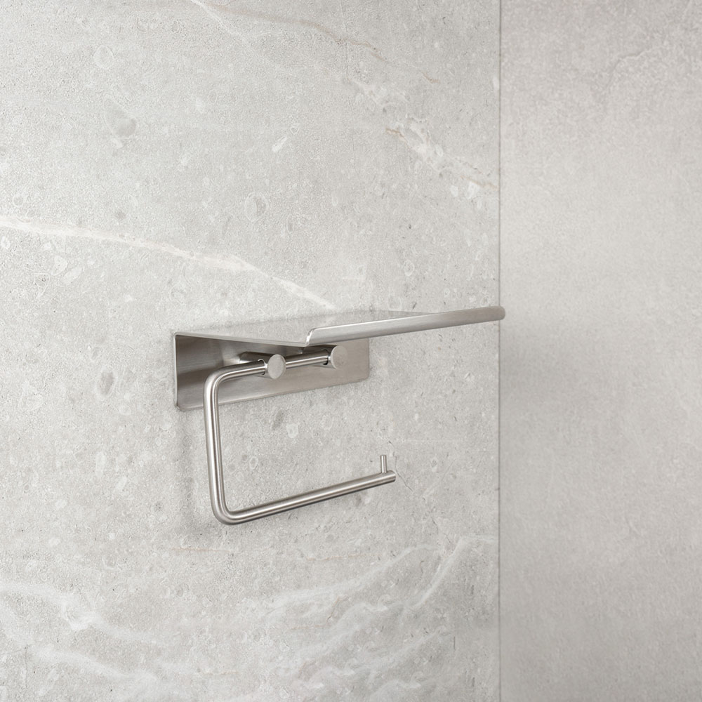 Toalettpapirholder Beslag Design Base med Hylle