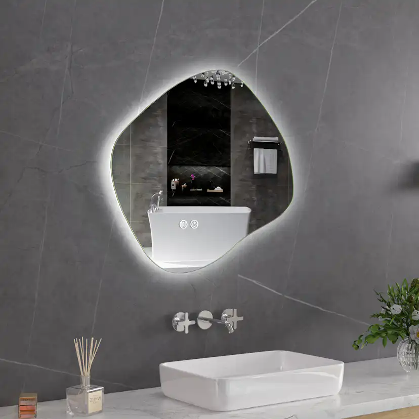 Baderomsspeil Lyfco med LED-belysning 60x55 cm