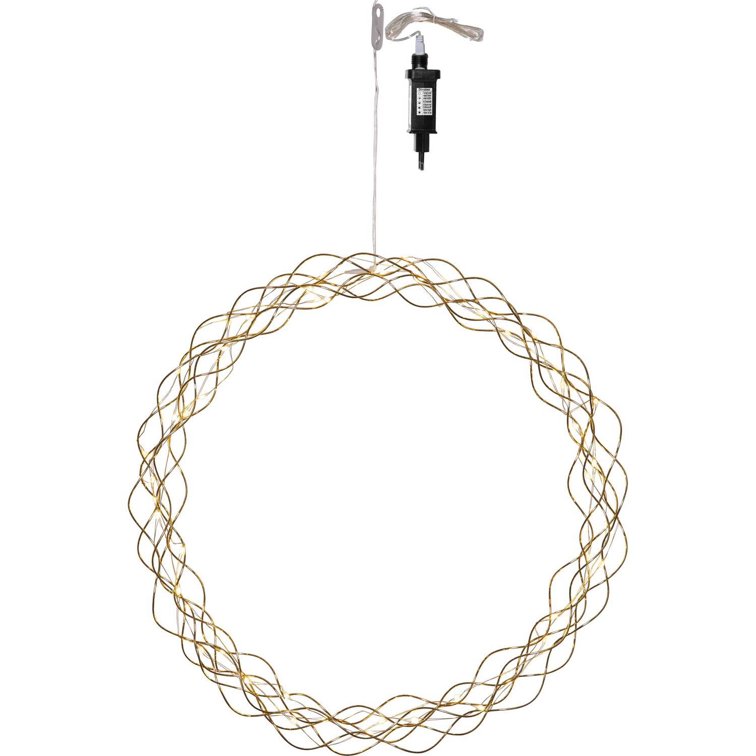 Hengende Dekorasjon Star Trading Curly Krans med LED 45cm