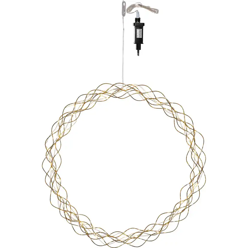 Hengende Dekorasjon Star Trading Curly Krans med LED 45cm