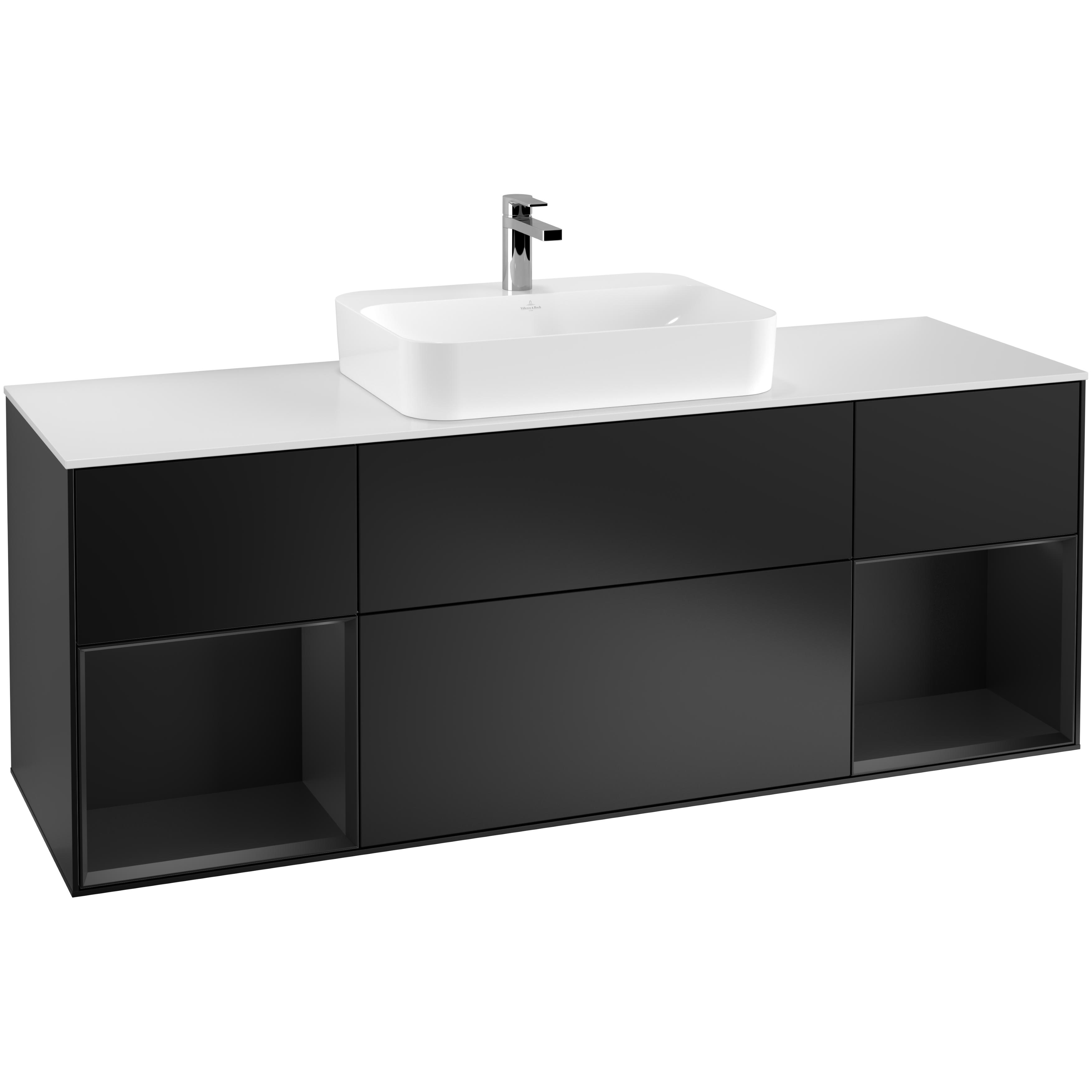 Tvättställsskåp Villeroy & Boch Finion med Två Hyllor och Bänkskiva för Ytmonterat Tvättställ