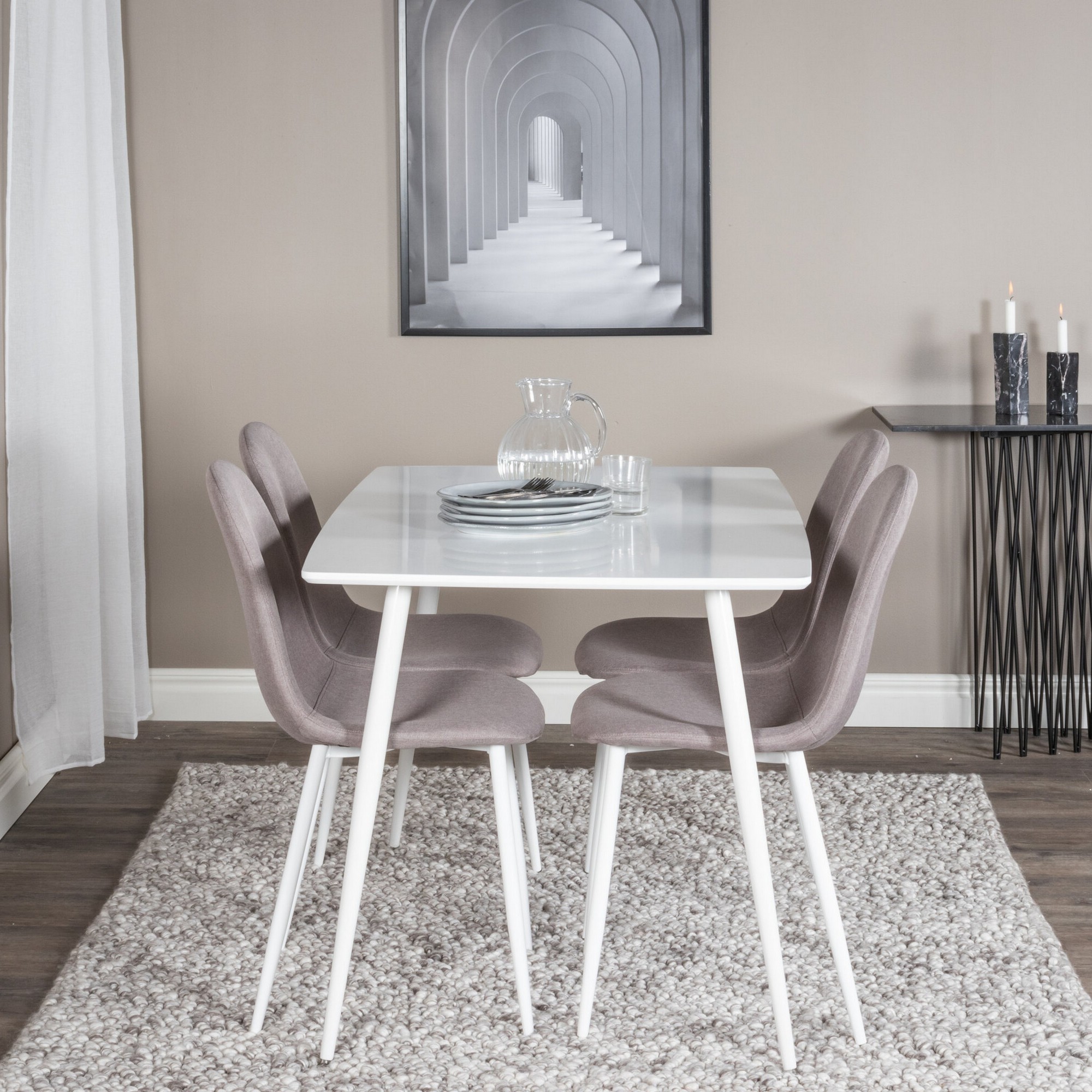 Spisegruppe Venture Home Polar med 4stk Stoler