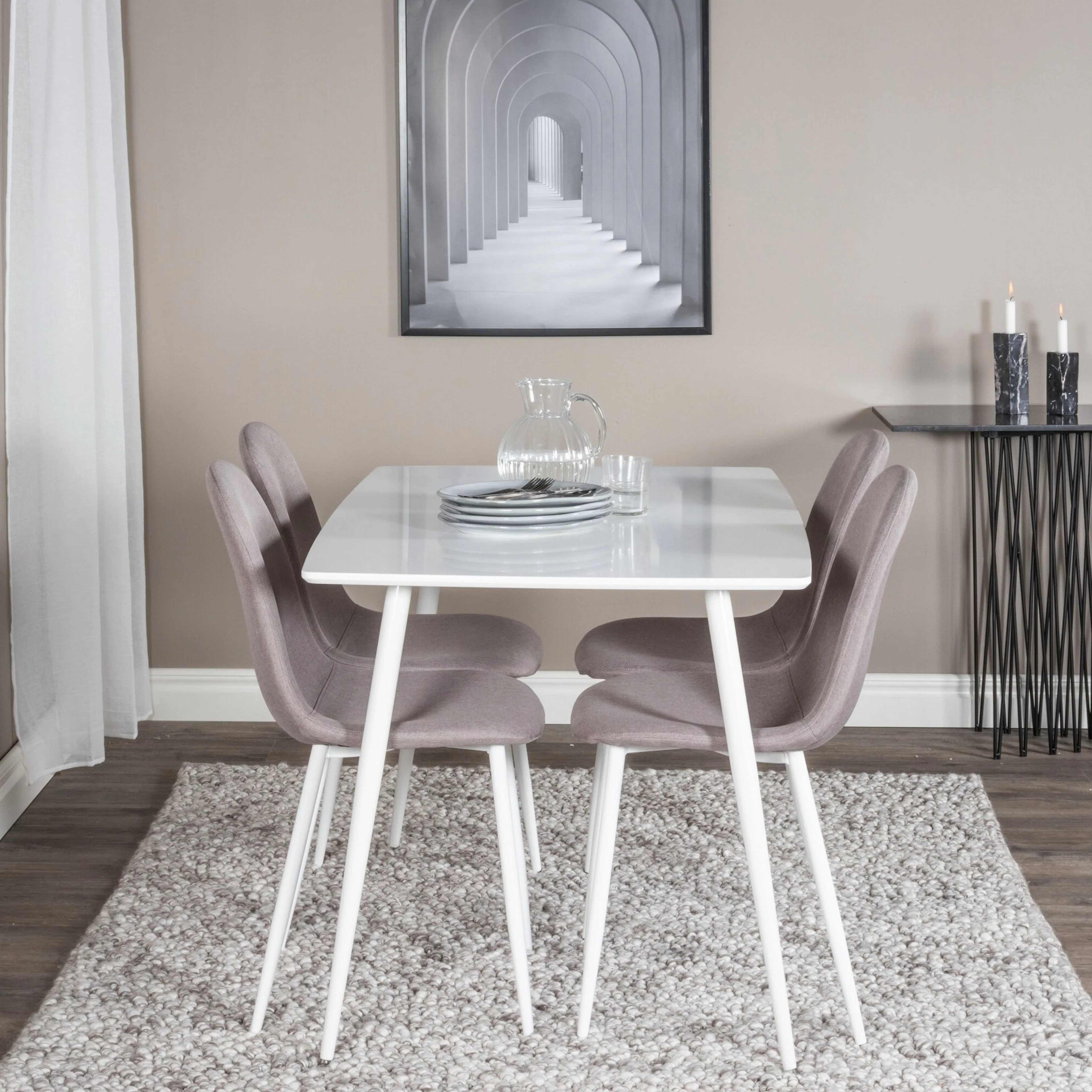 Spisegruppe Venture Home Polar med 4stk Stoler