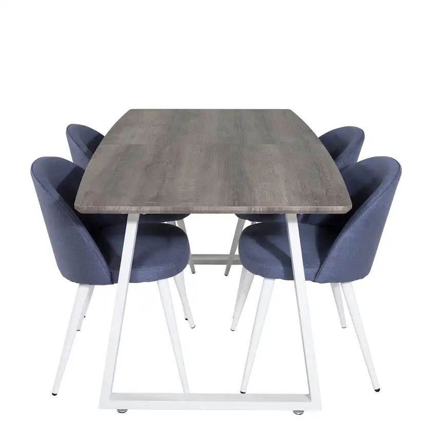 Spisegruppe Venture Home Ina med 4 Valentina Stoler Polyester